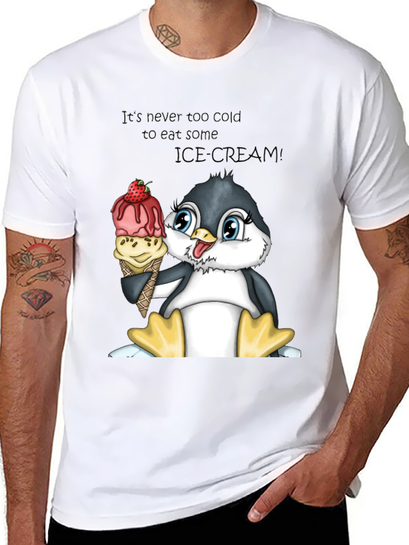Penguin Ice Cream T-Shirt - Its Never Too Cold!