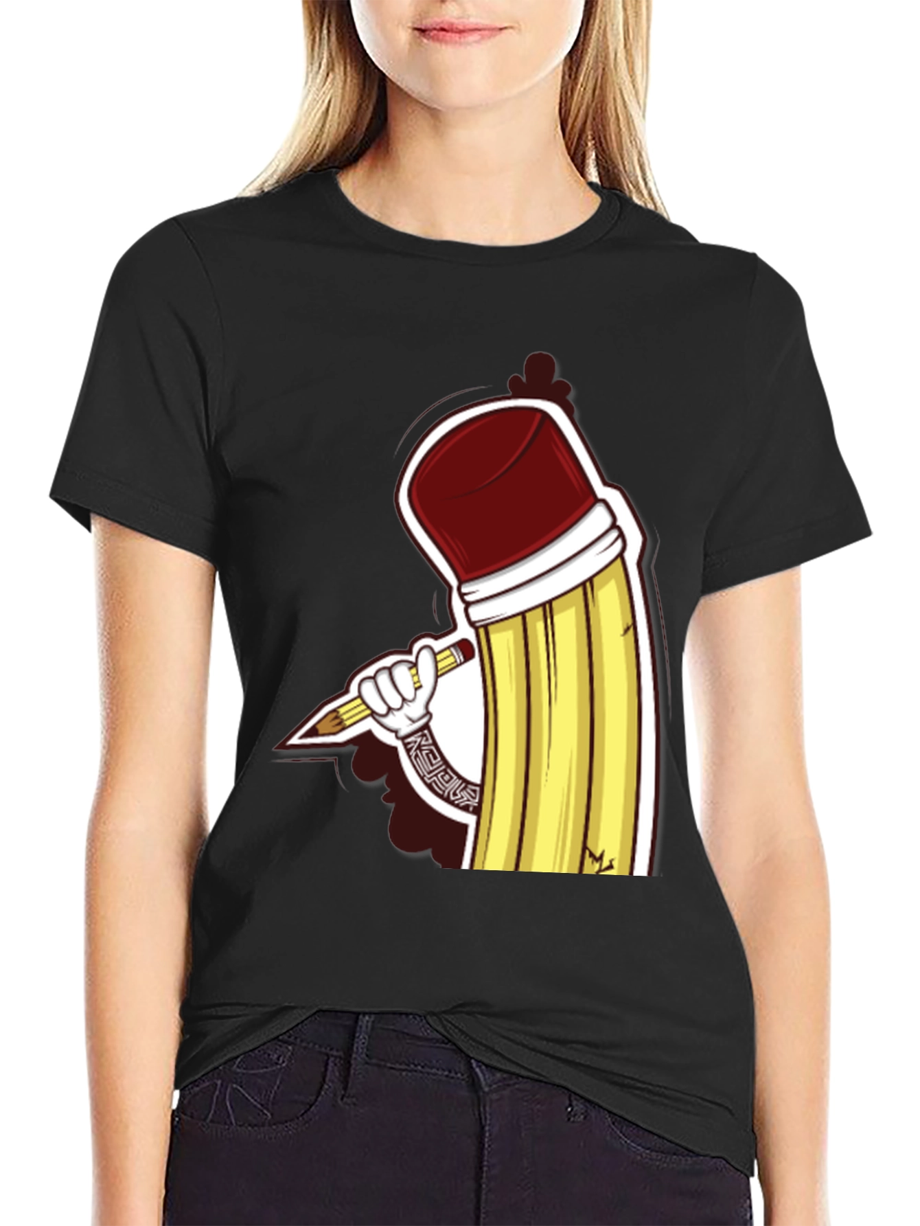 Pencil Art Graphic Tee - Unique Design