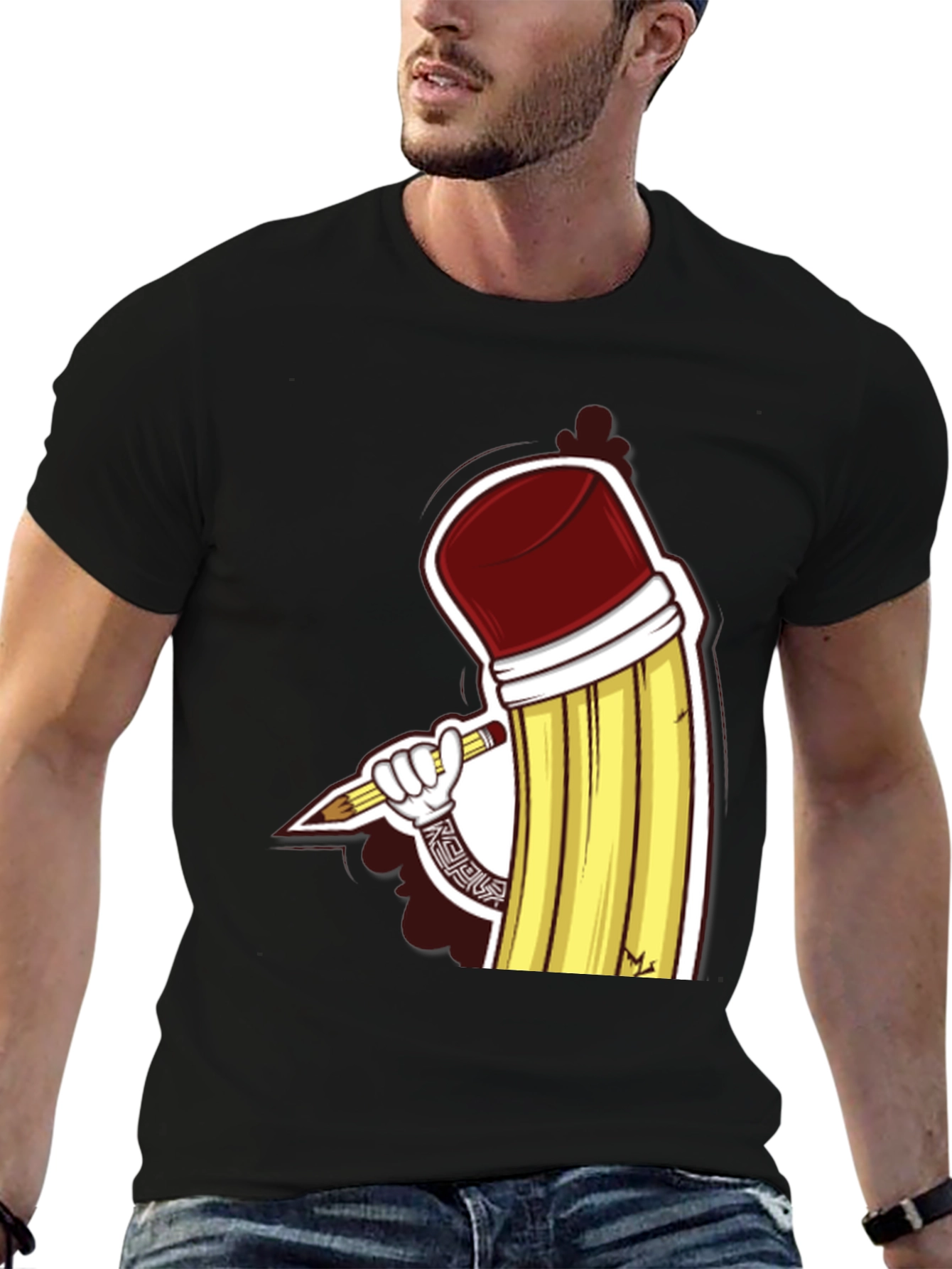 Pencil Art Graphic Tee - Unique Design