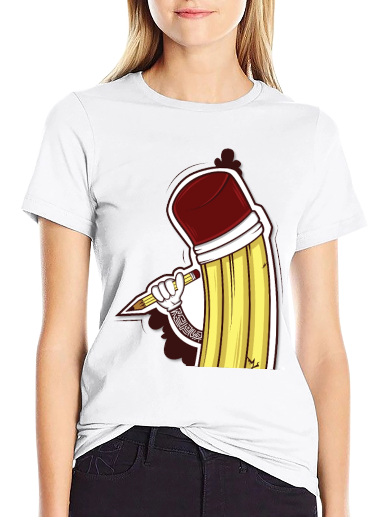 Pencil Art Graphic Tee - Unique Design