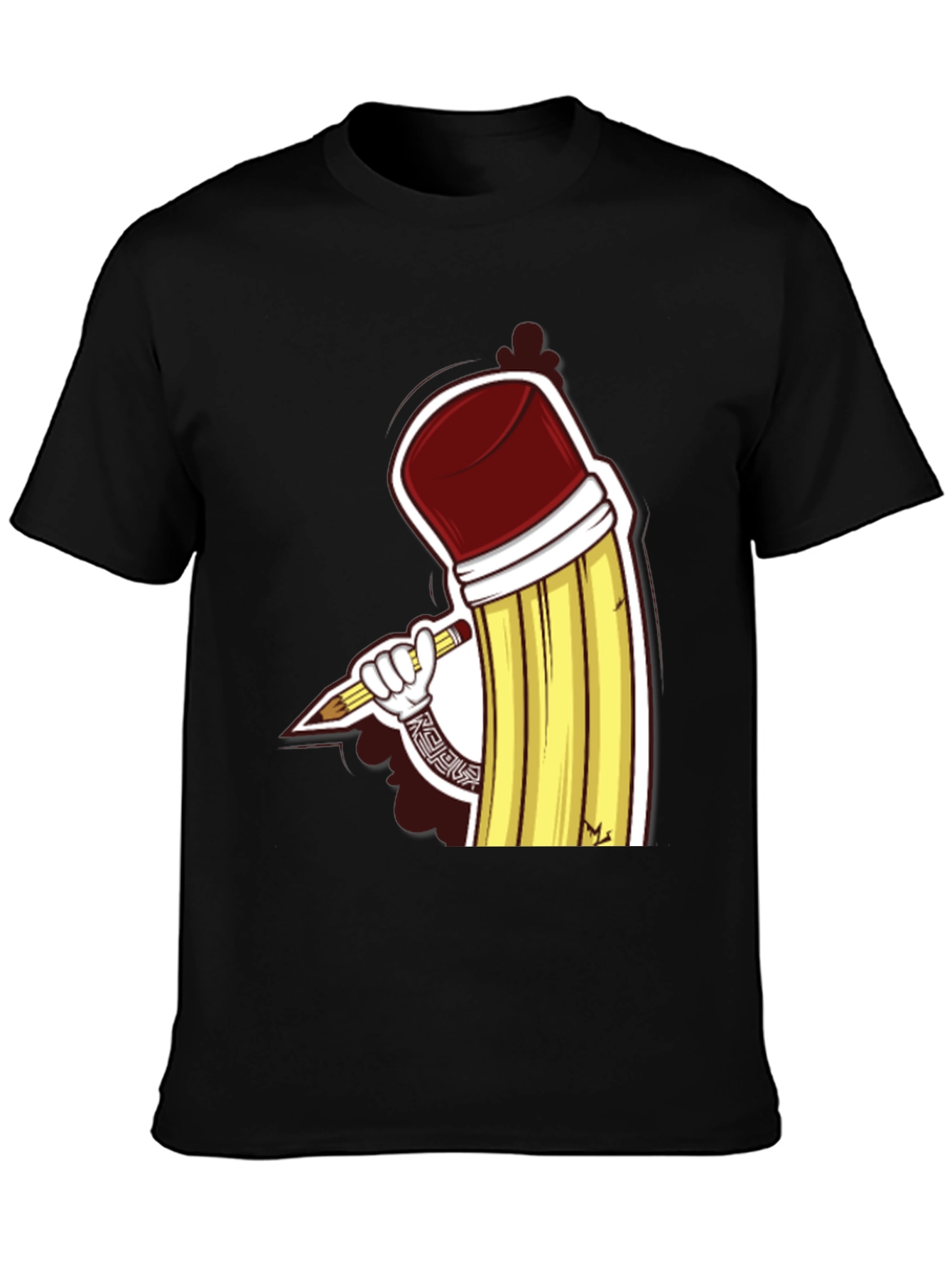 Pencil Art Graphic Tee - Unique Design