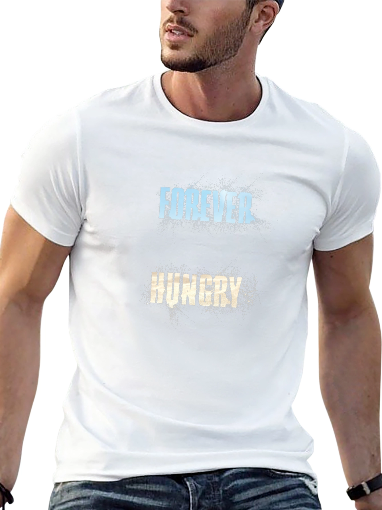 Forever Hungry Graphic Tee - Black Cotton T-Shirt