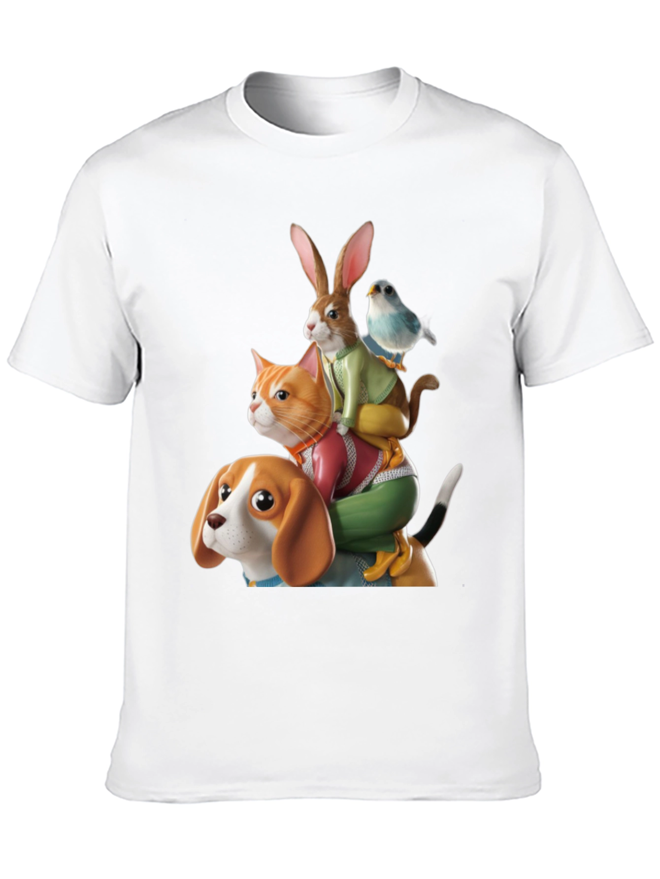 Animal Stack T-Shirt - Whimsical Graphic Tee