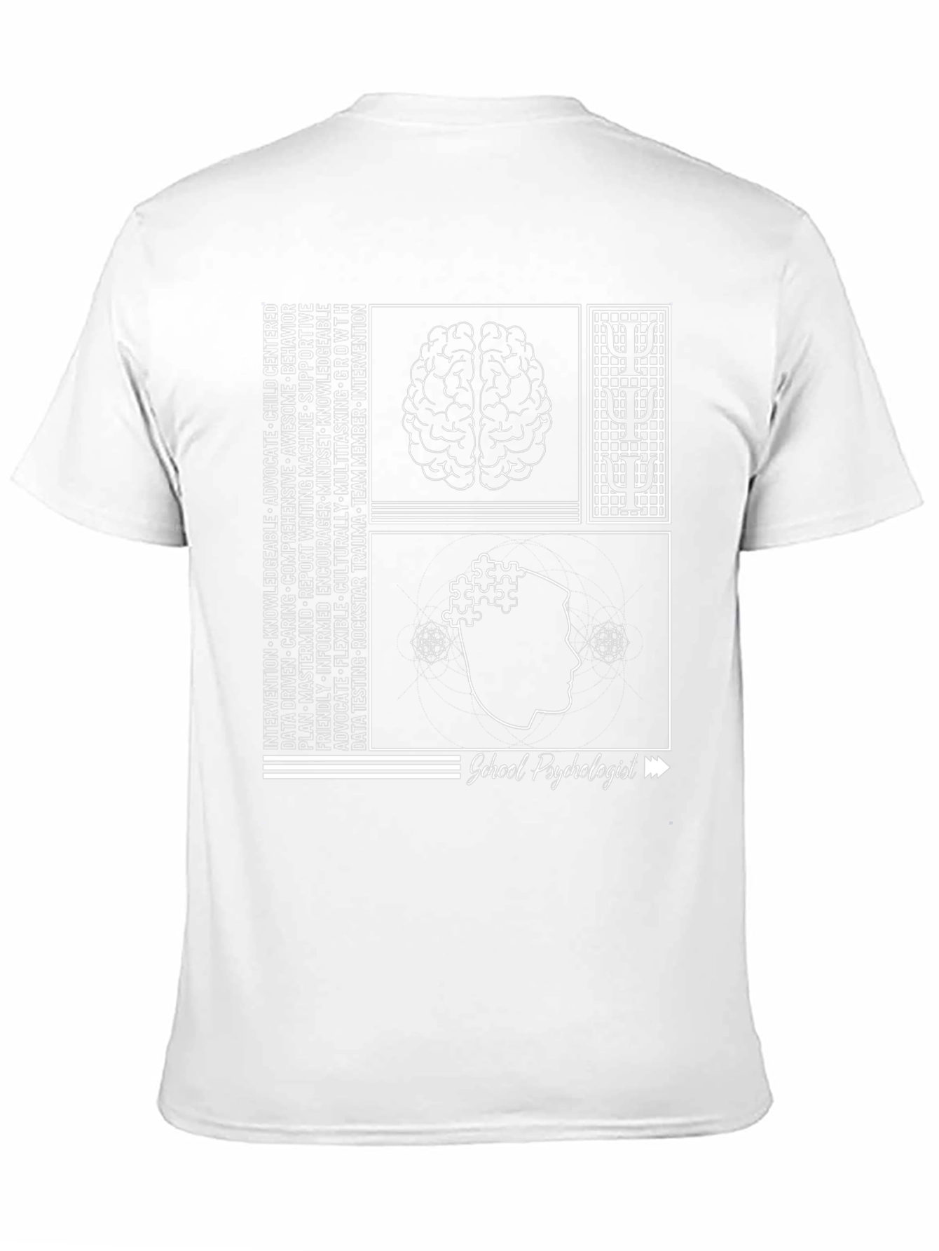School Psychologist T-Shirt - Brain & Puzzle Design