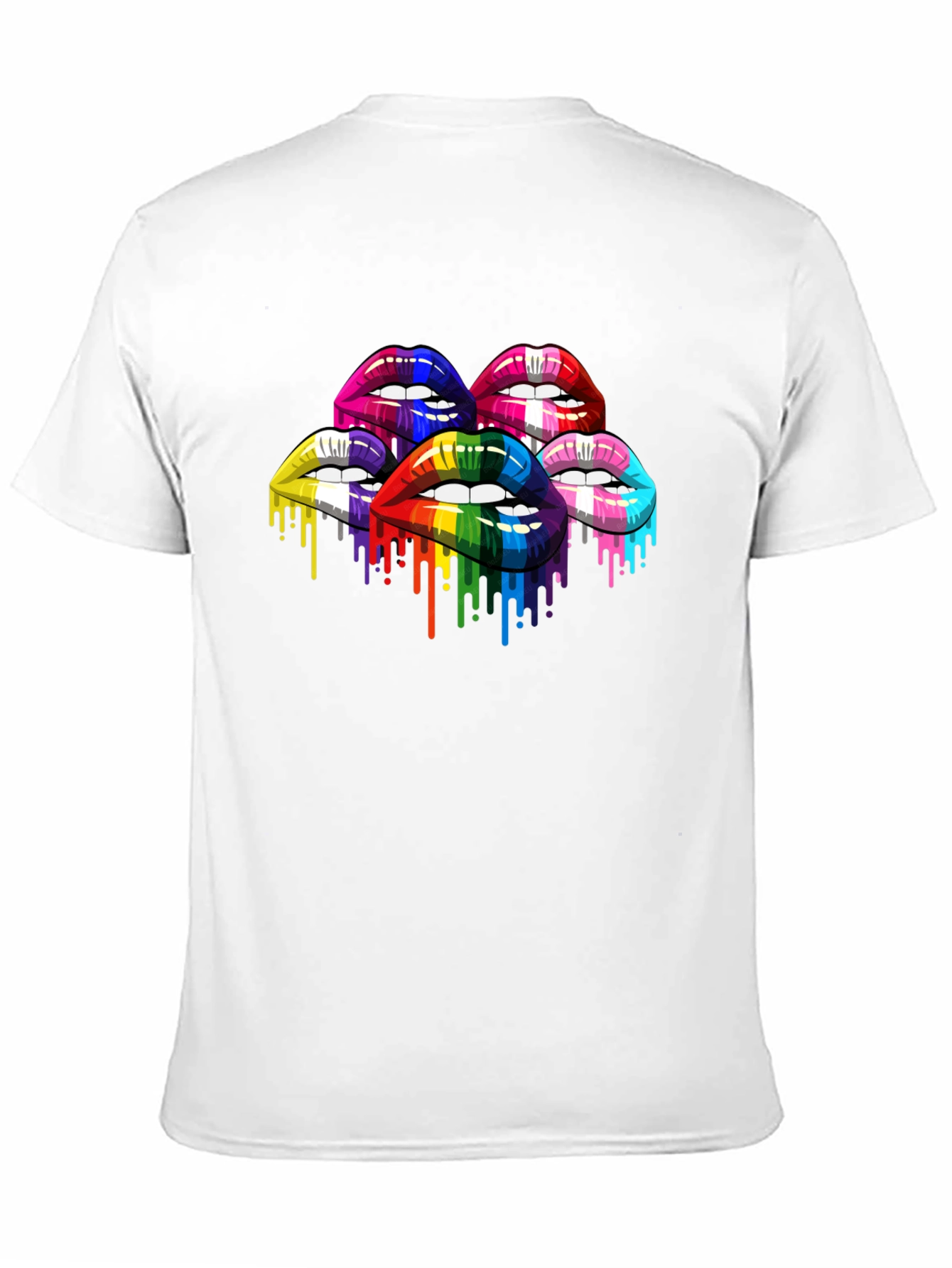 Rainbow Lips Graphic Print T-Shirt