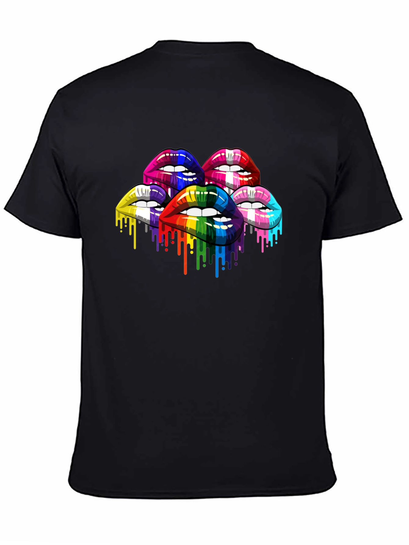 Rainbow Lips Graphic Print T-Shirt
