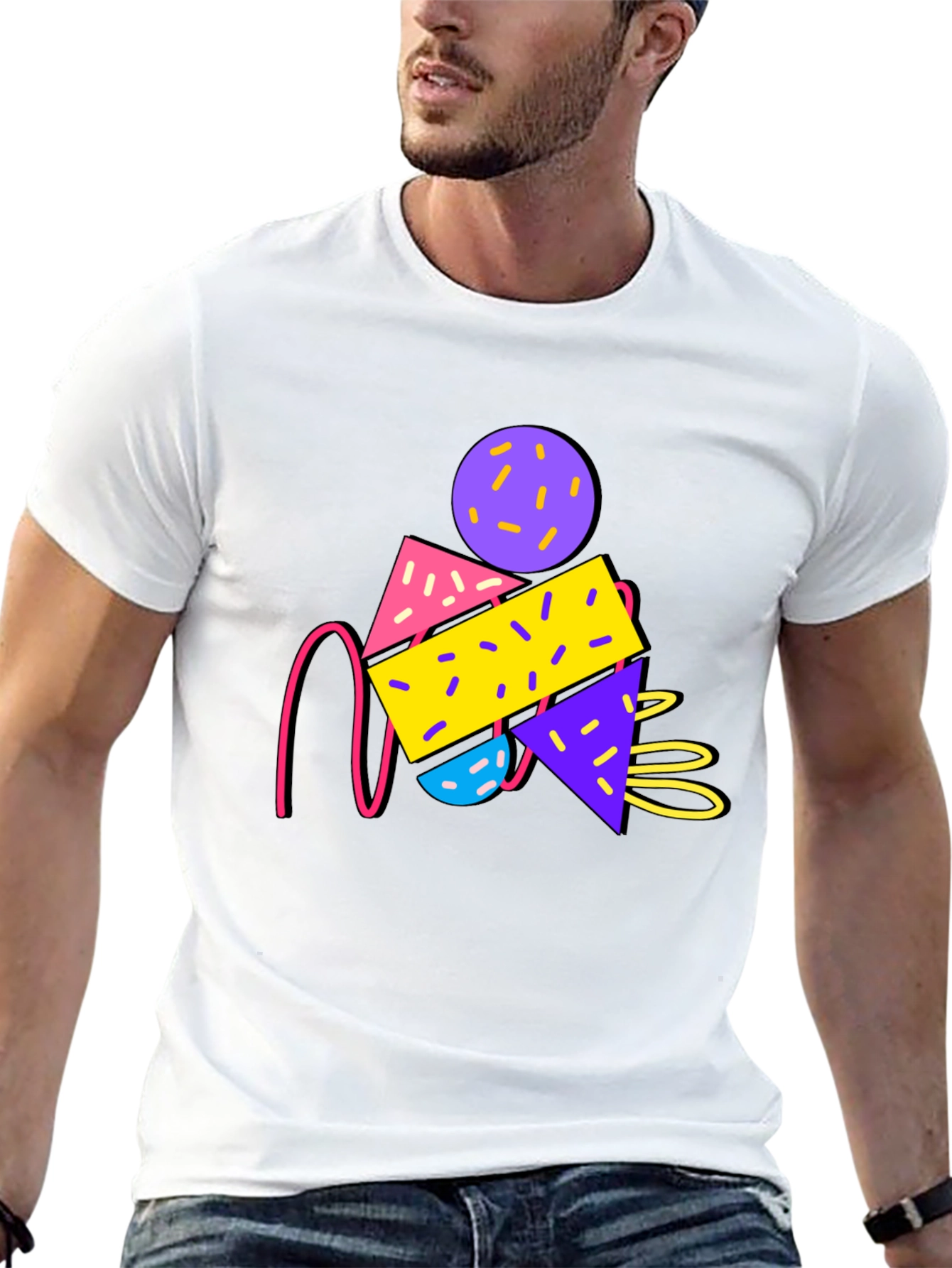 Retro Graphic T-Shirt - 80s Memphis Design