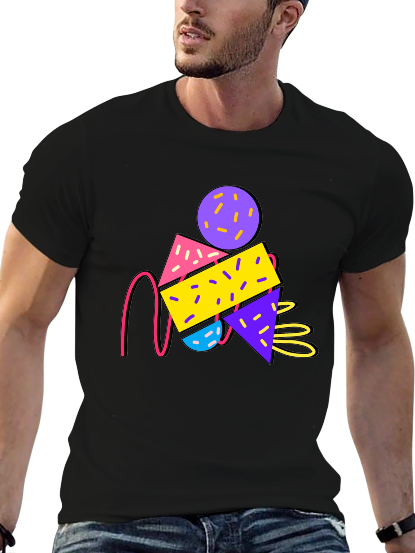 Retro Graphic T-Shirt - 80s Memphis Design