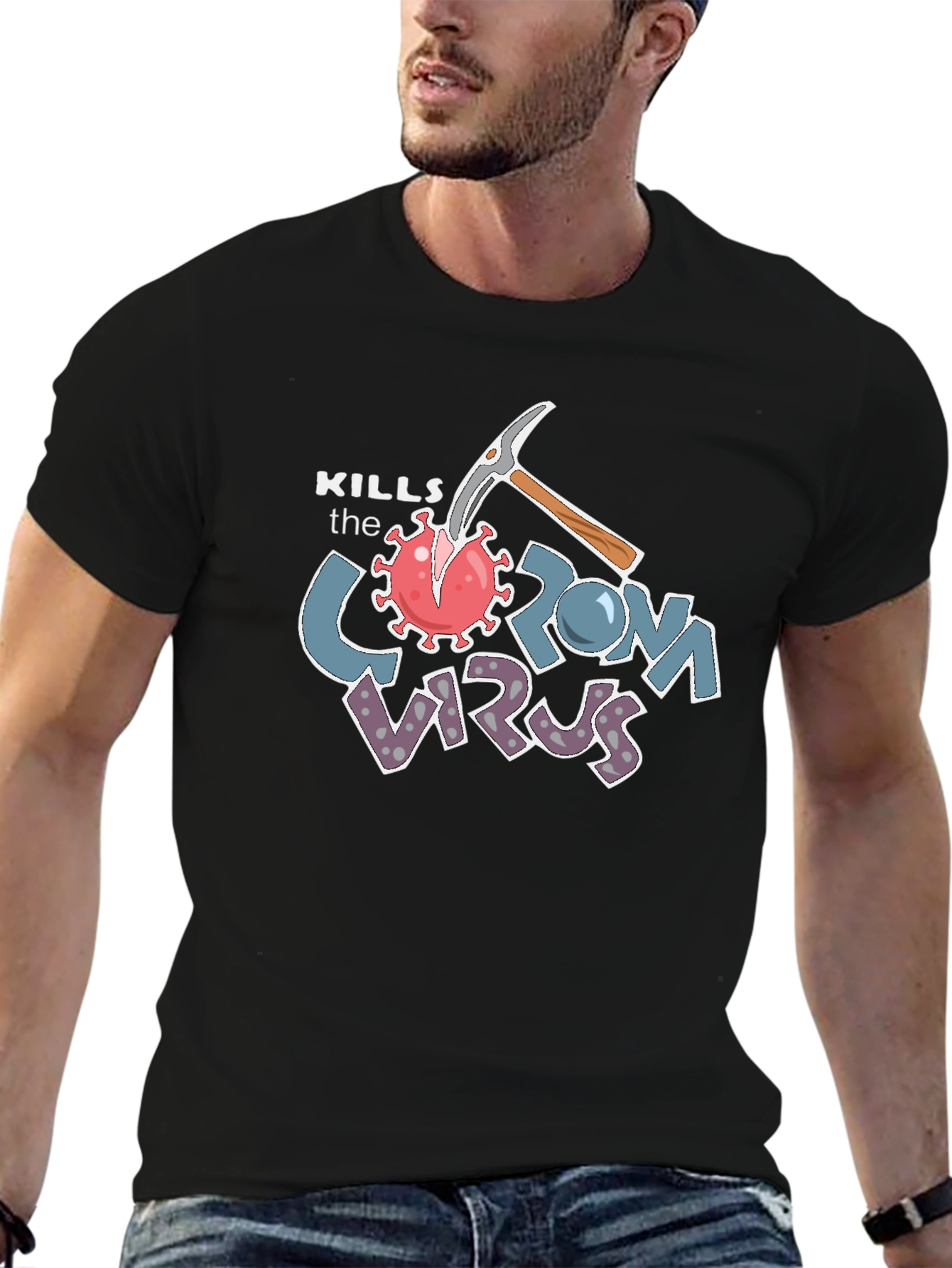Kills the Corona Virus Graphic T-Shirt