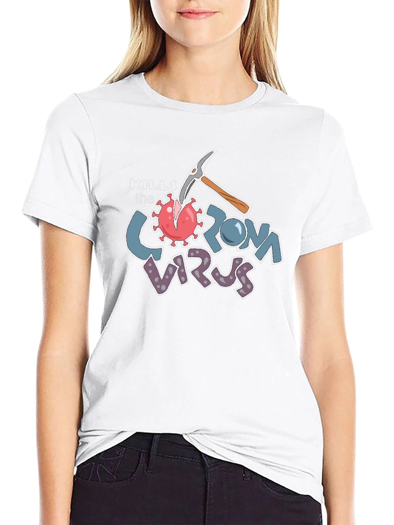 Kills the Corona Virus Graphic T-Shirt
