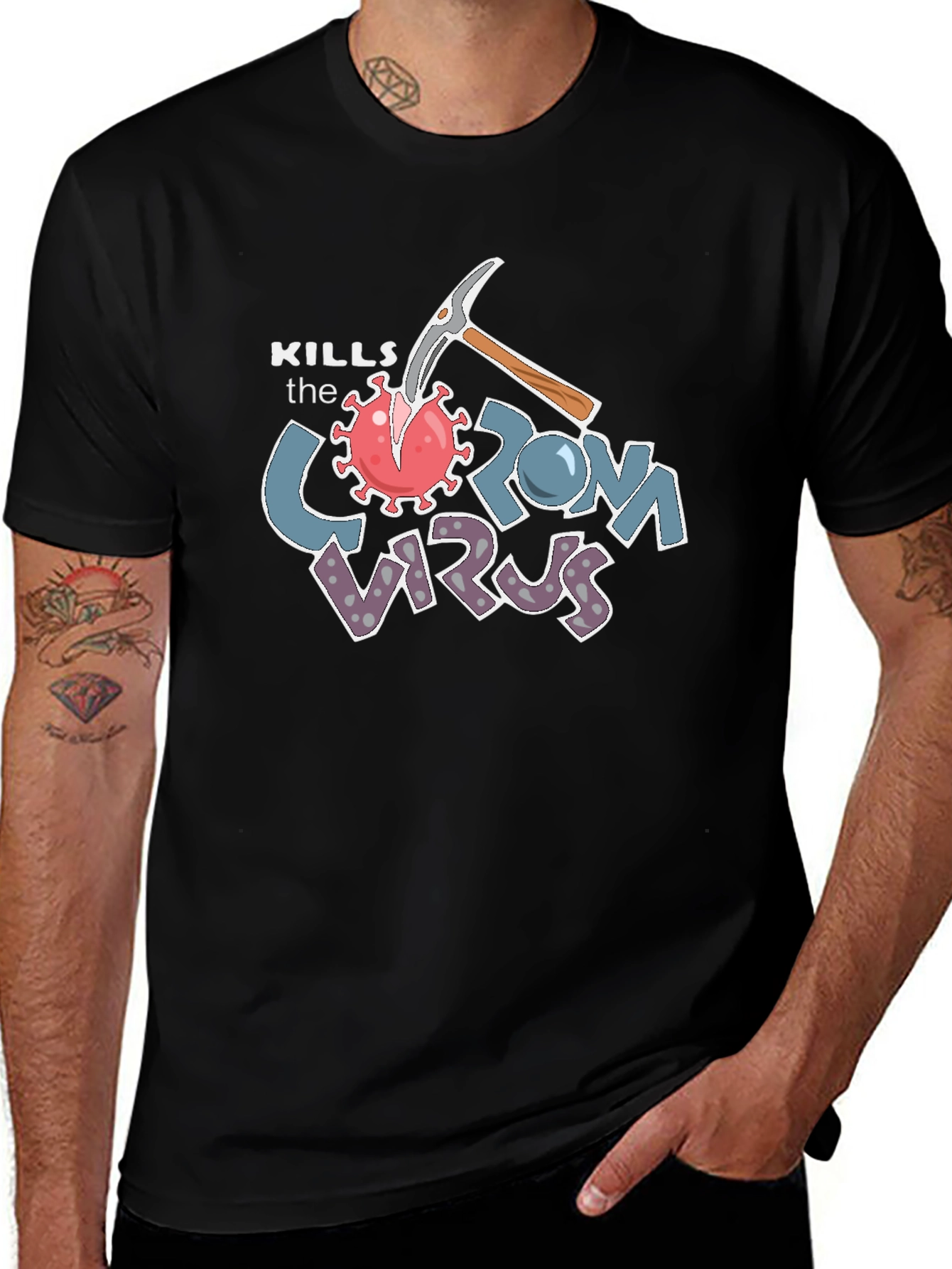 Kills the Corona Virus Graphic T-Shirt