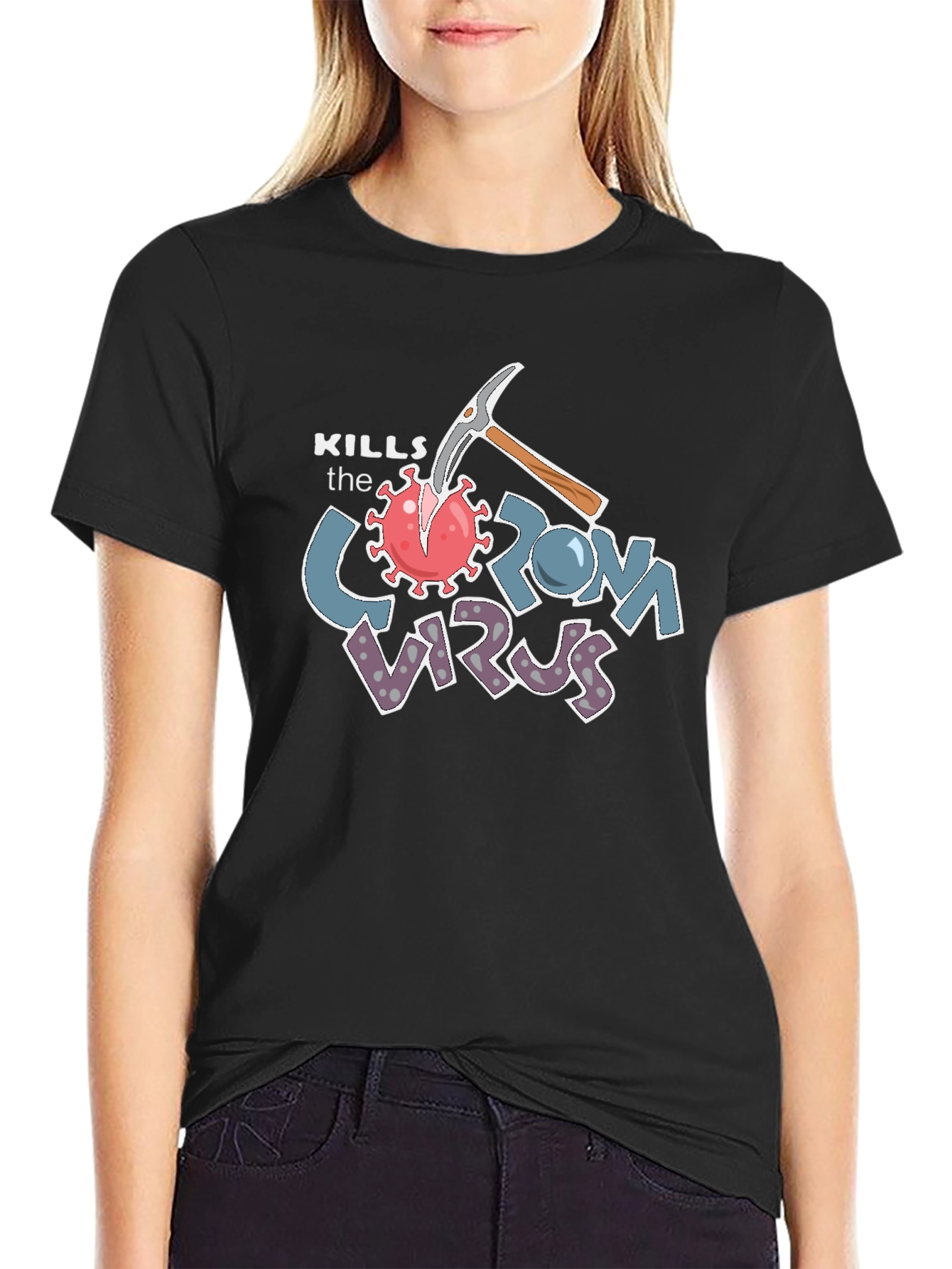 Kills the Corona Virus Graphic T-Shirt