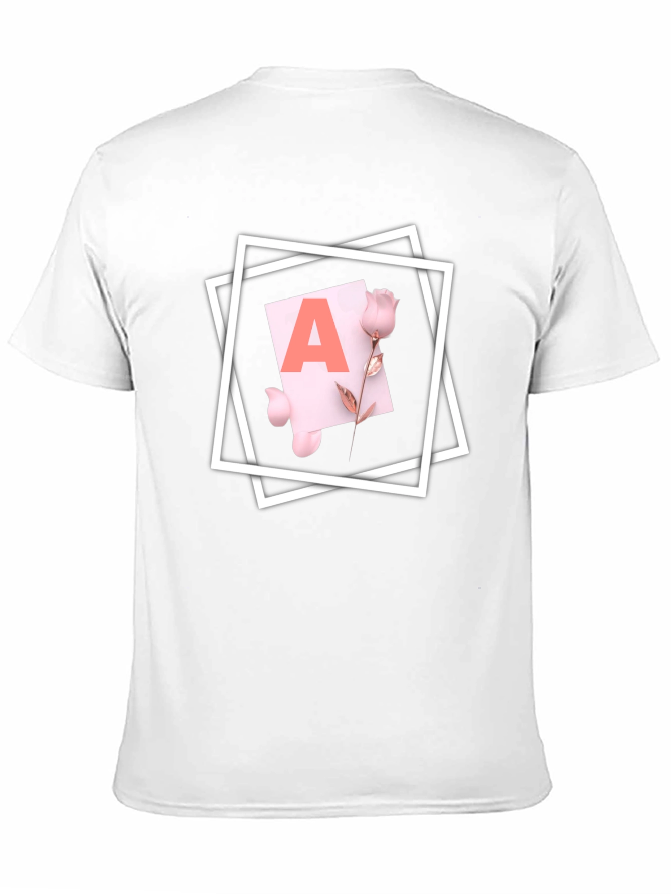 Letter A Rose T-Shirt - Stylish Graphic Tee