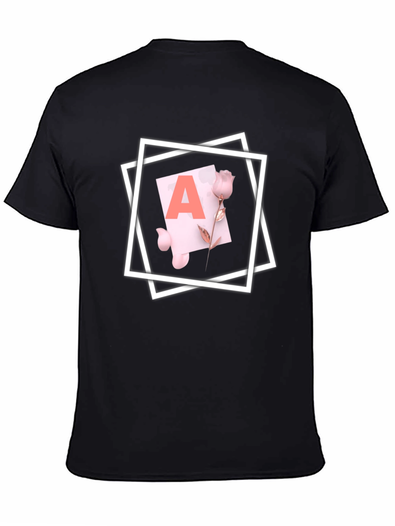 Letter A Rose T-Shirt - Stylish Graphic Tee