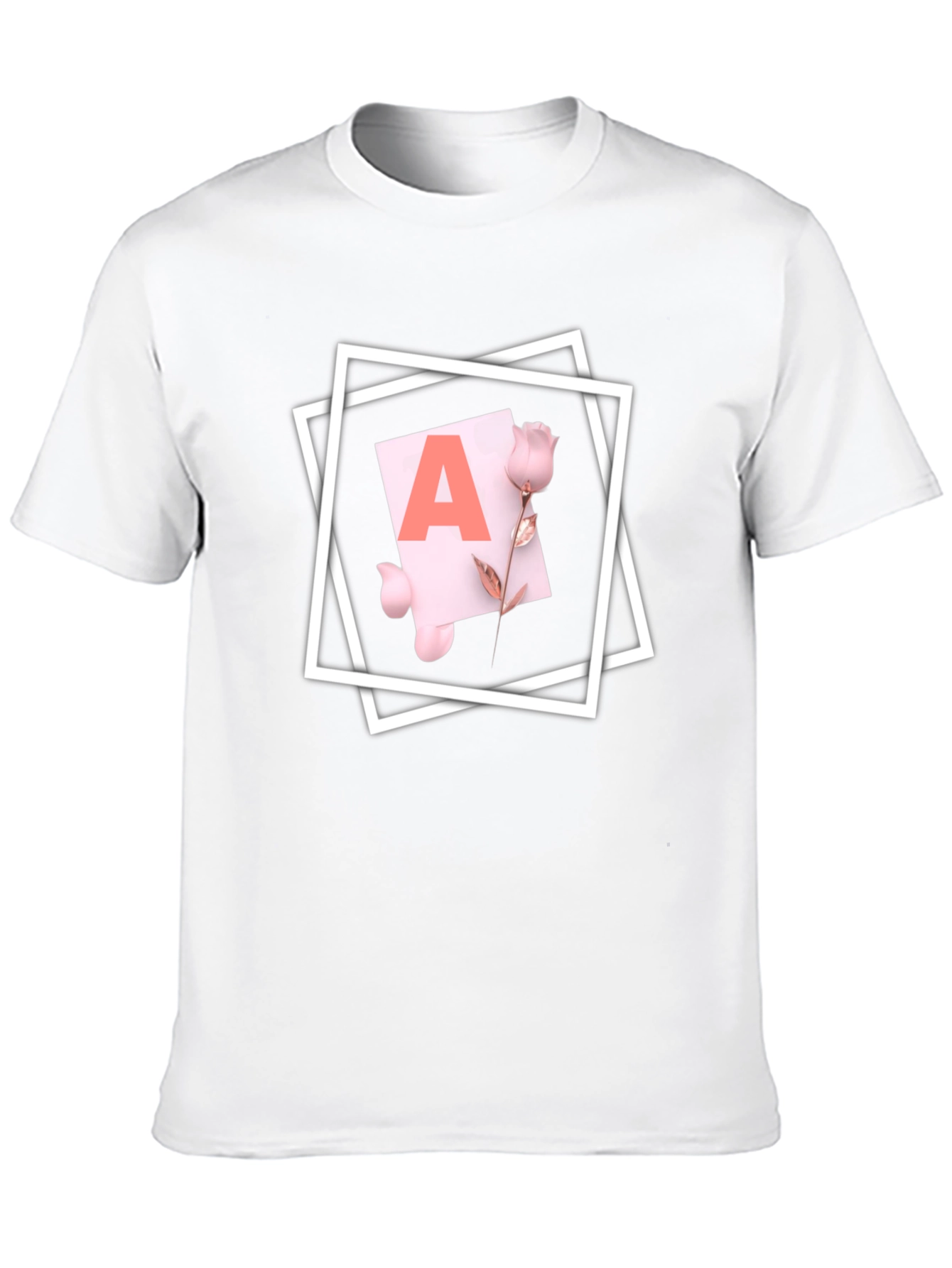 Letter A Rose T-Shirt - Stylish Graphic Tee