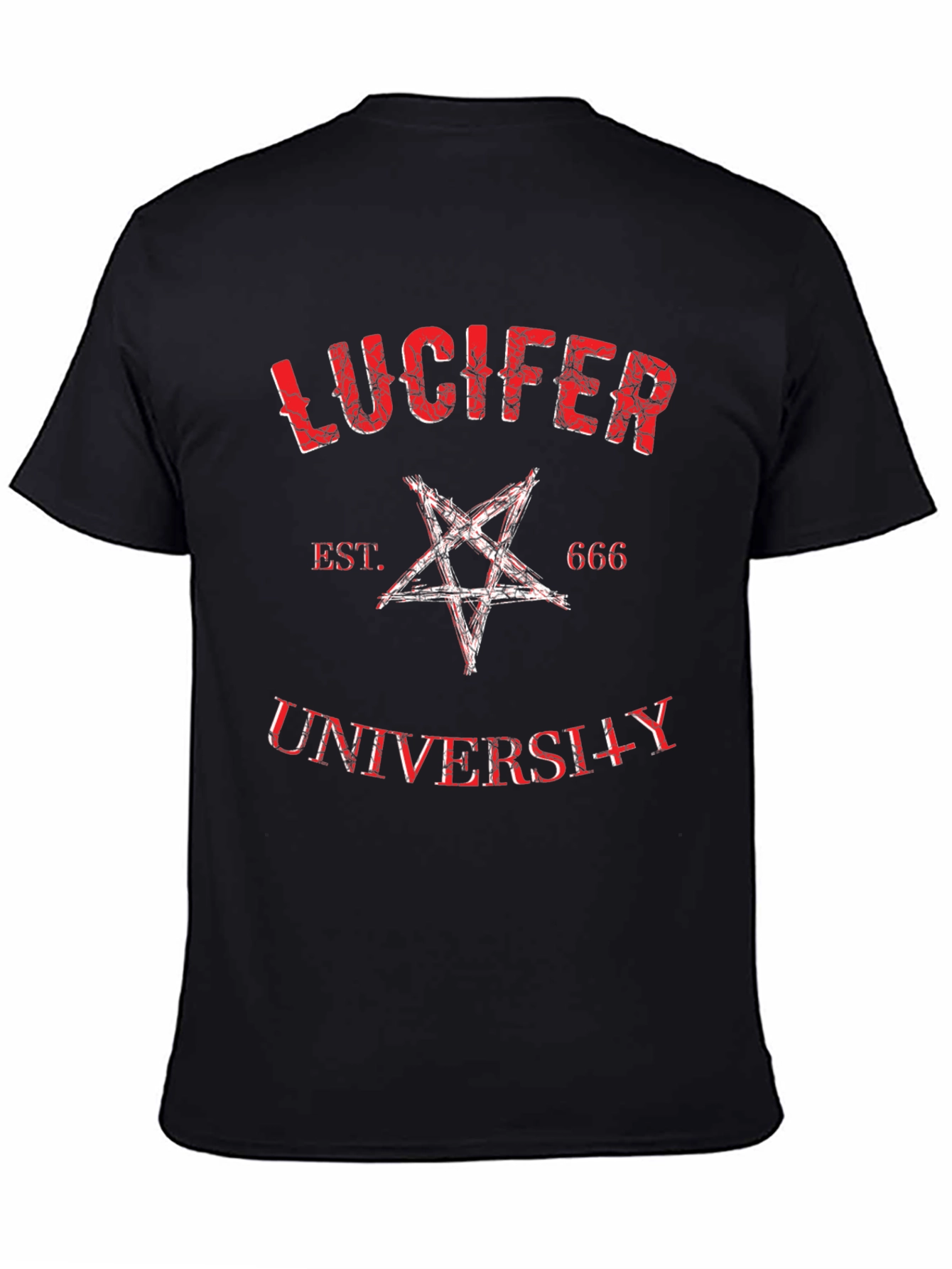 Lucifer University Graphic Tee - Black Cotton T-Shirt