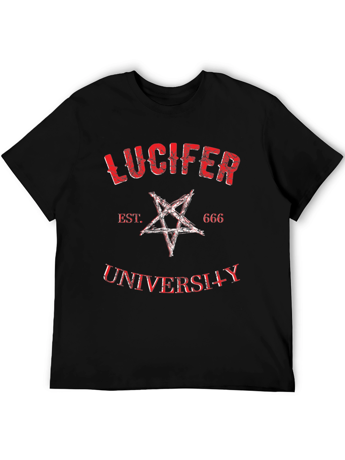 Lucifer University Graphic Tee - Black Cotton T-Shirt