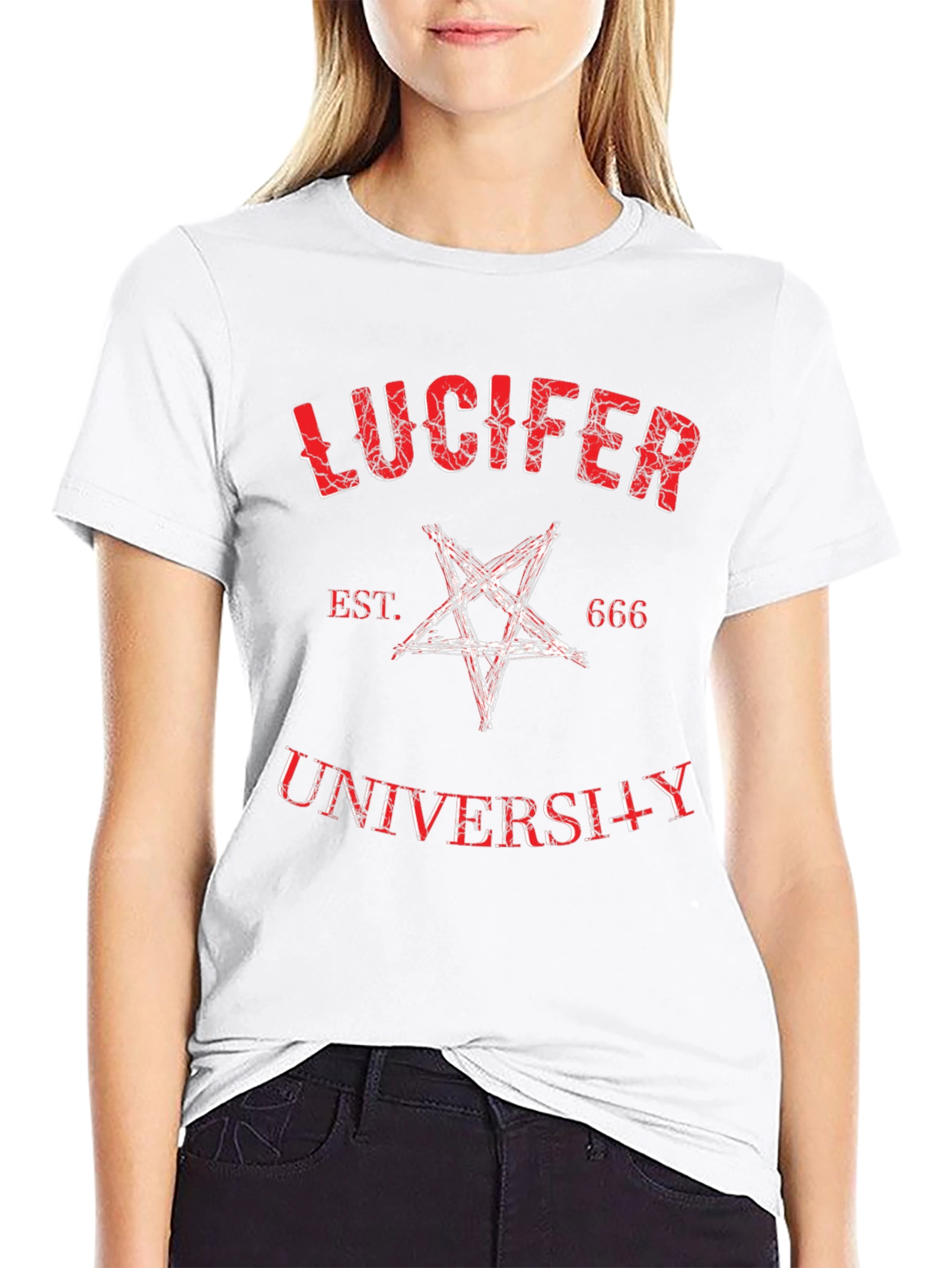 Lucifer University Graphic Tee - Black Cotton T-Shirt