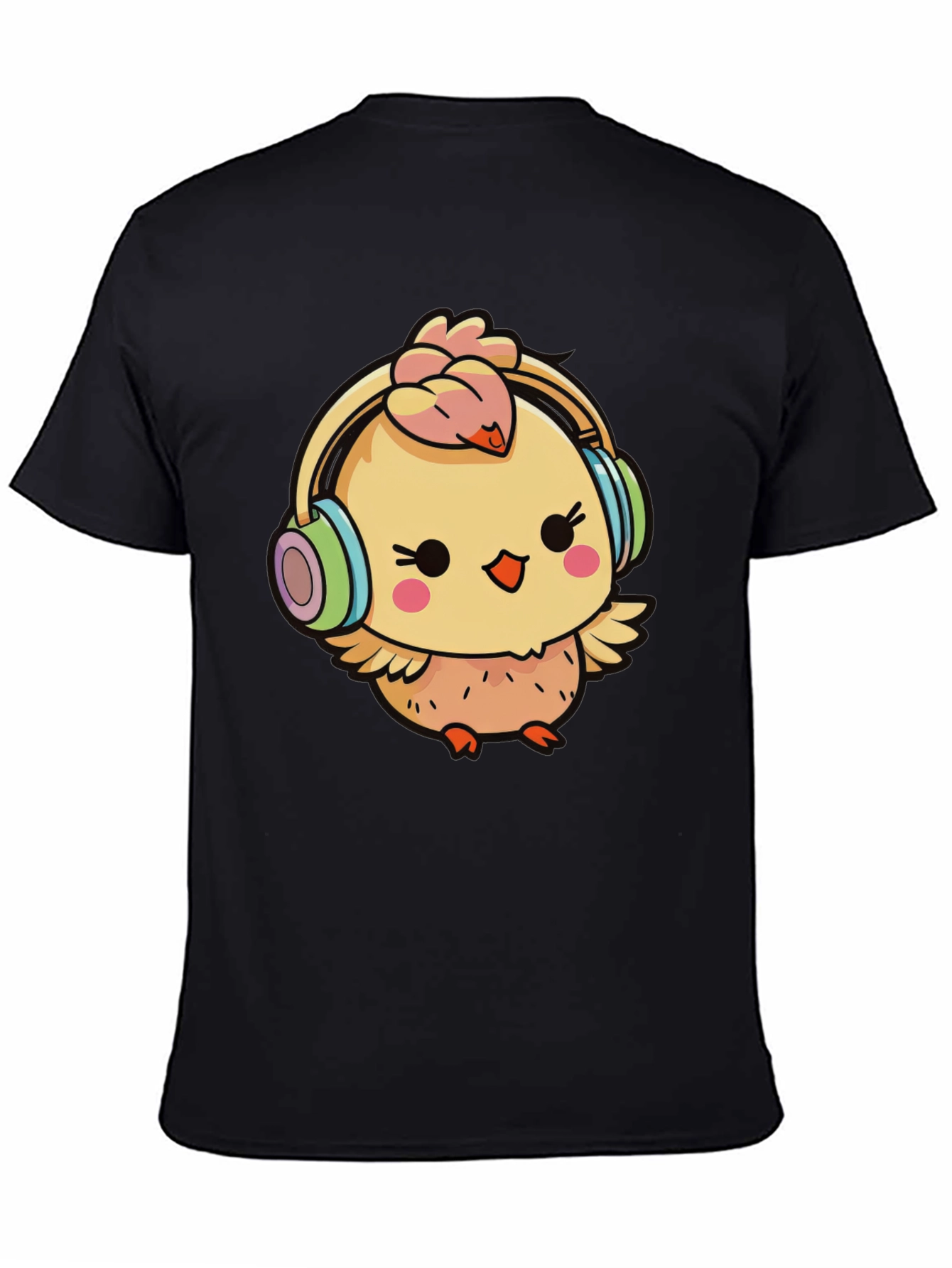 Cute Chick with Headphones Graphic Tee