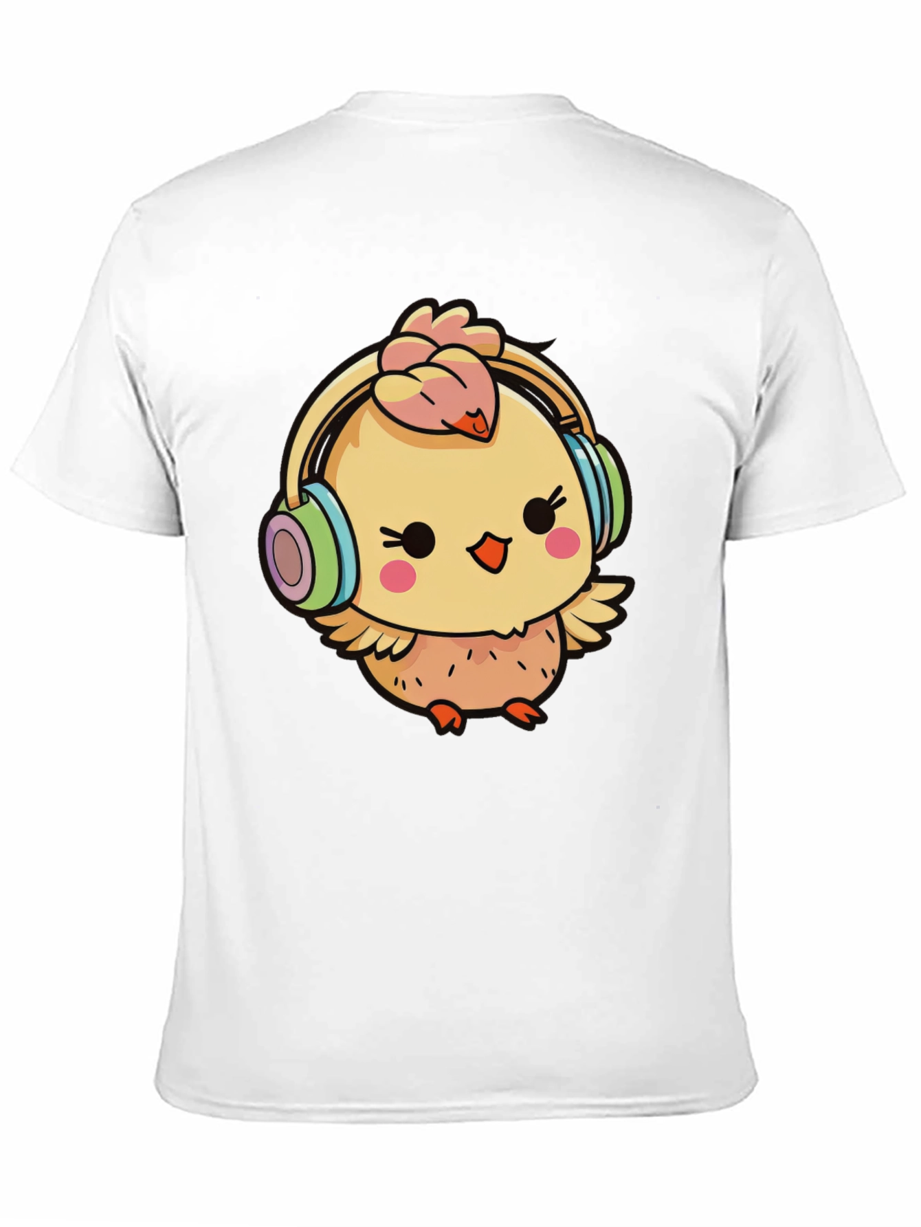 Cute Chick with Headphones Graphic Tee
