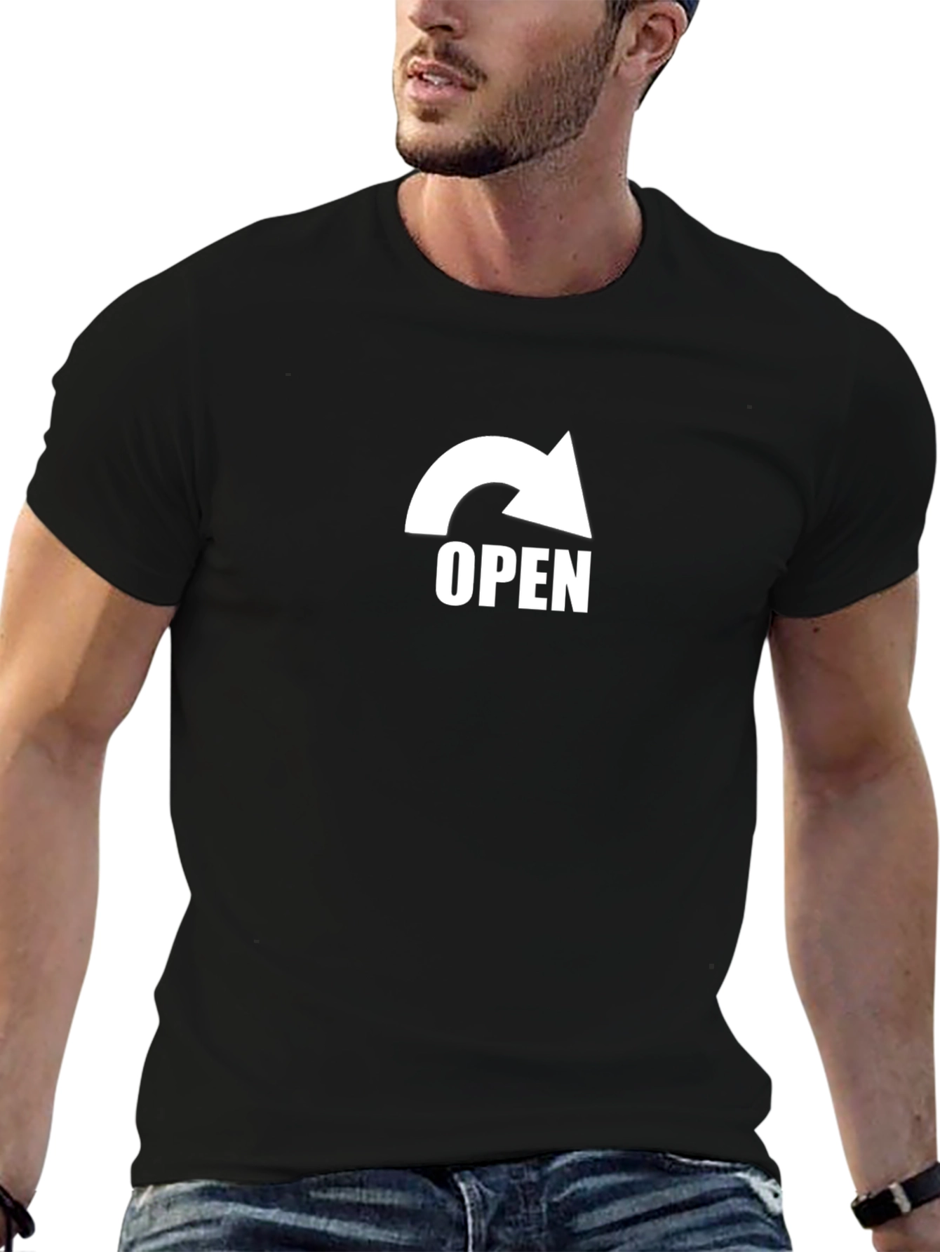 Open Arrow Graphic Black T-Shirt