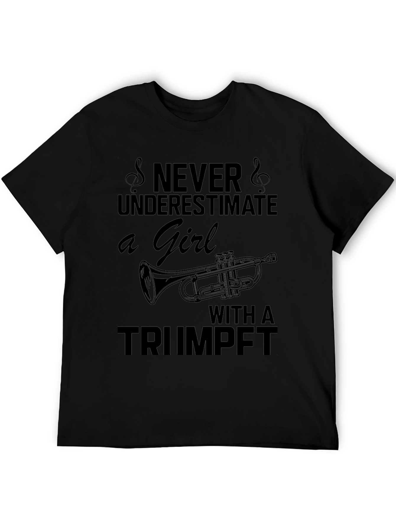 Never Underestimate Girl with Trumpet Tee
