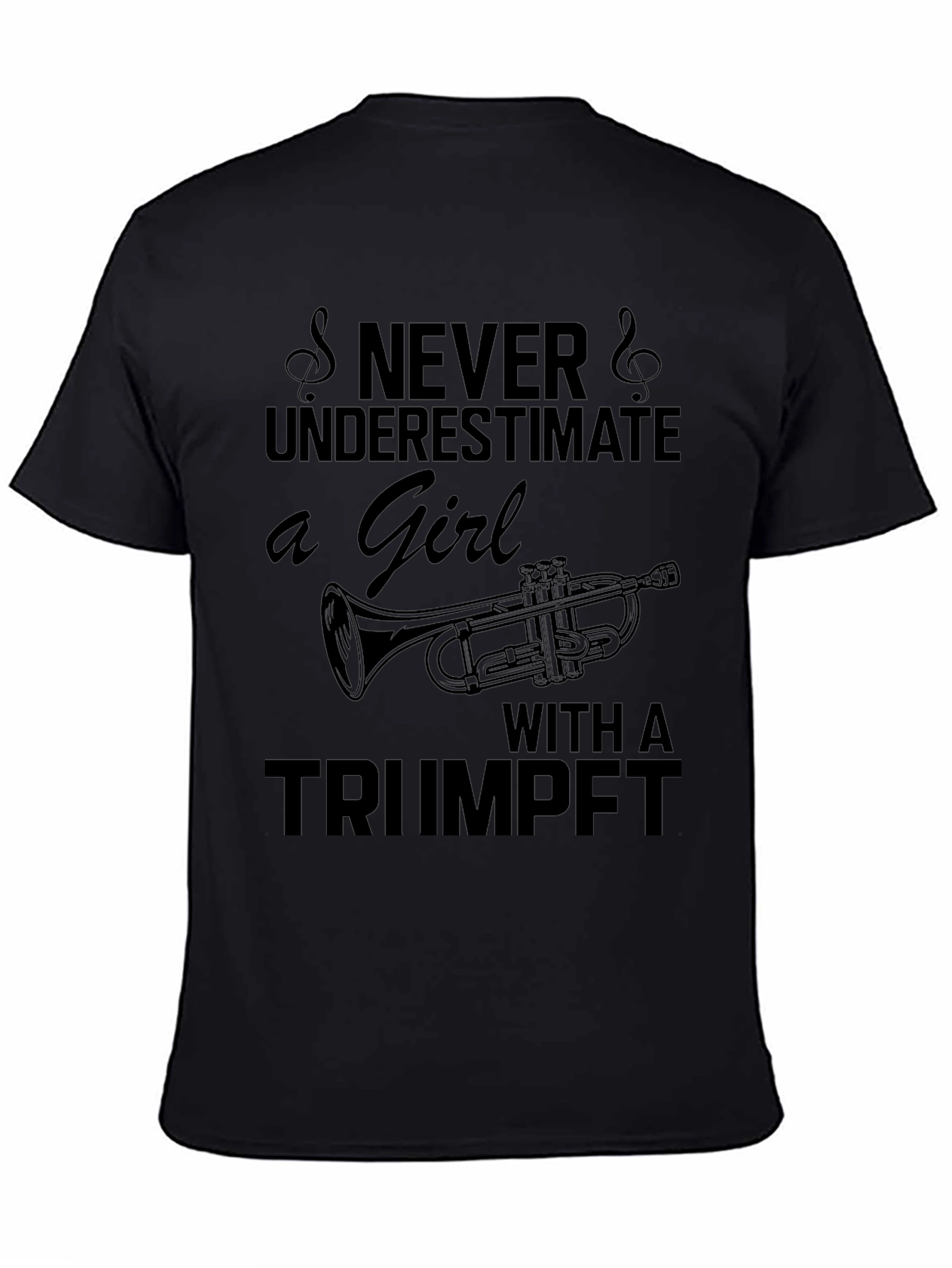 Never Underestimate Girl with Trumpet Tee
