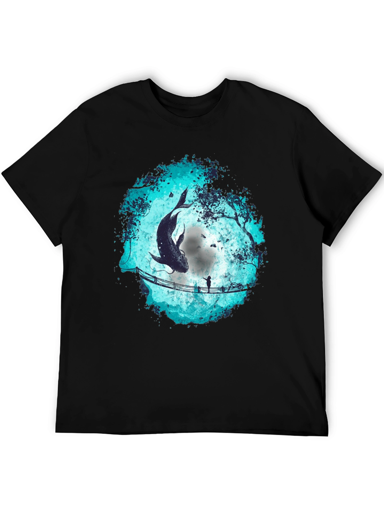 Whimsical Fish Bridge Graphic Tee