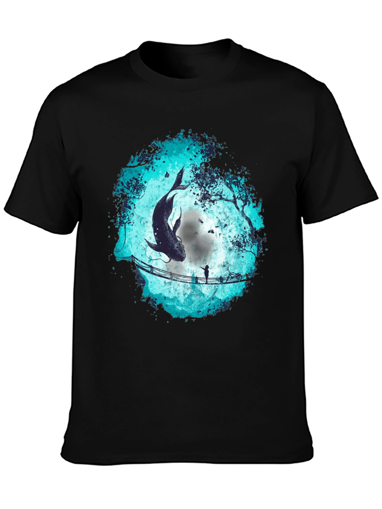Whimsical Fish Bridge Graphic Tee