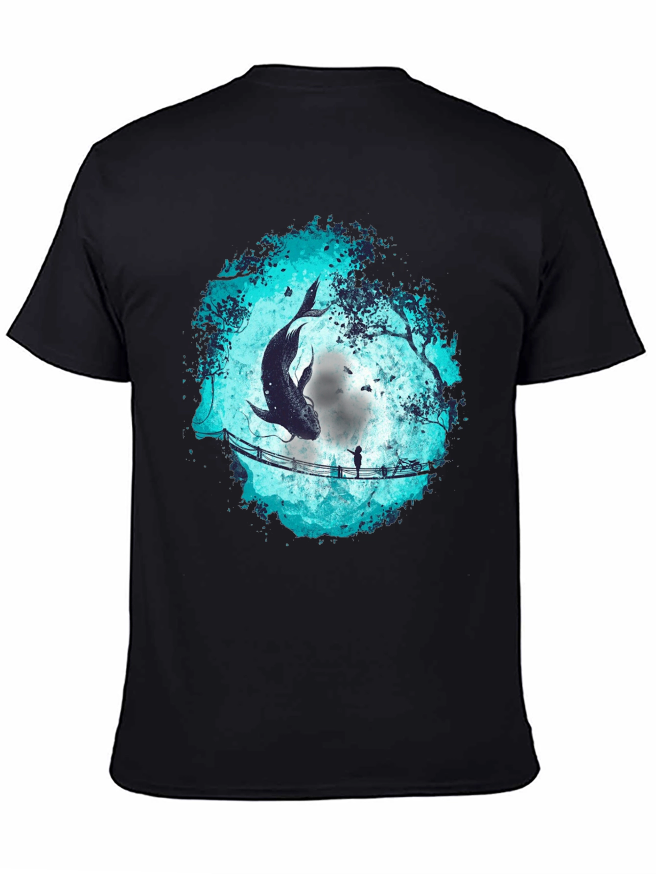 Whimsical Fish Bridge Graphic Tee