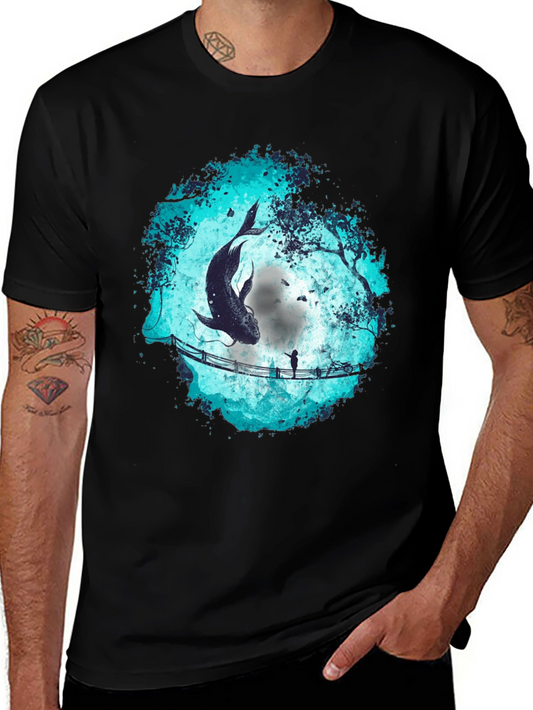 Whimsical Fish Bridge Graphic Tee