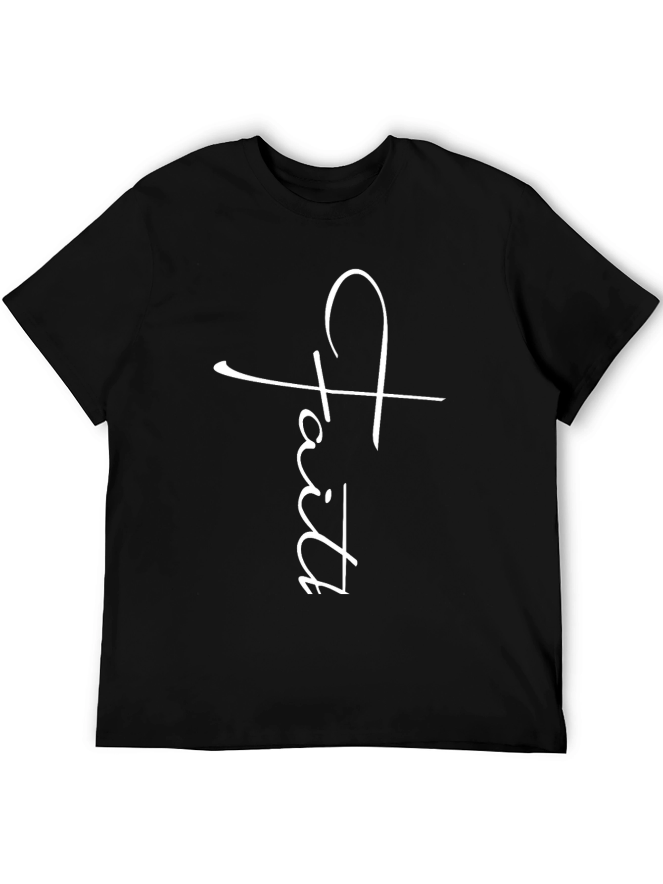 Faith Cross Graphic Black T-Shirt - Religious Apparel