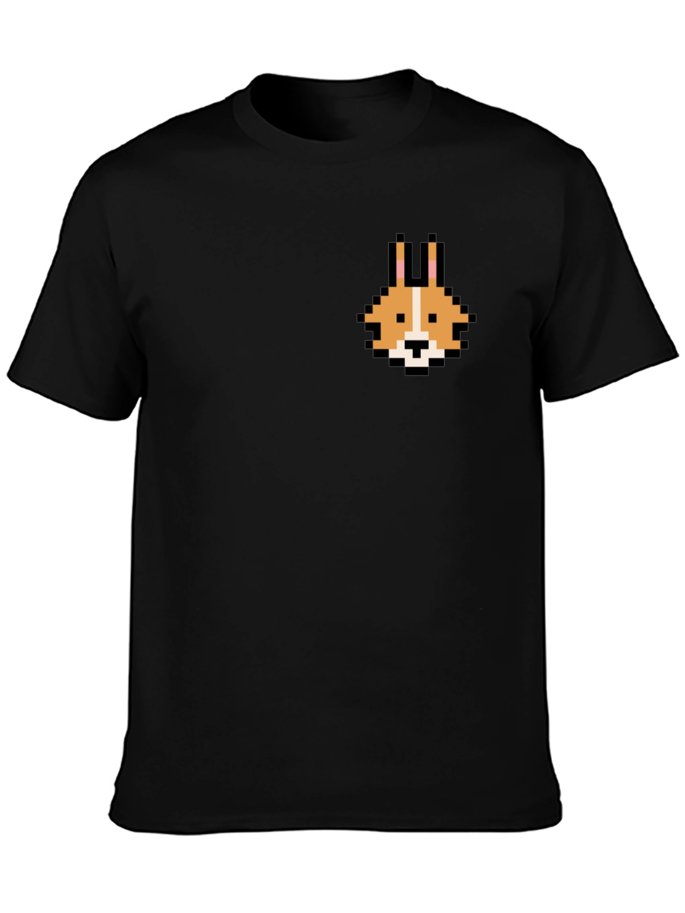 Pixel Corgi Graphic Tee - Black