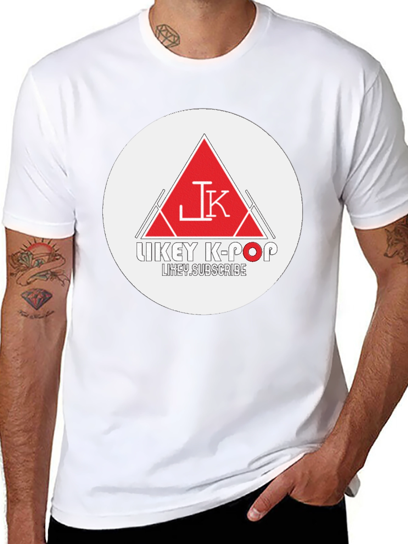 Trendy Black Graphic Tee - Likey K-Pop Design