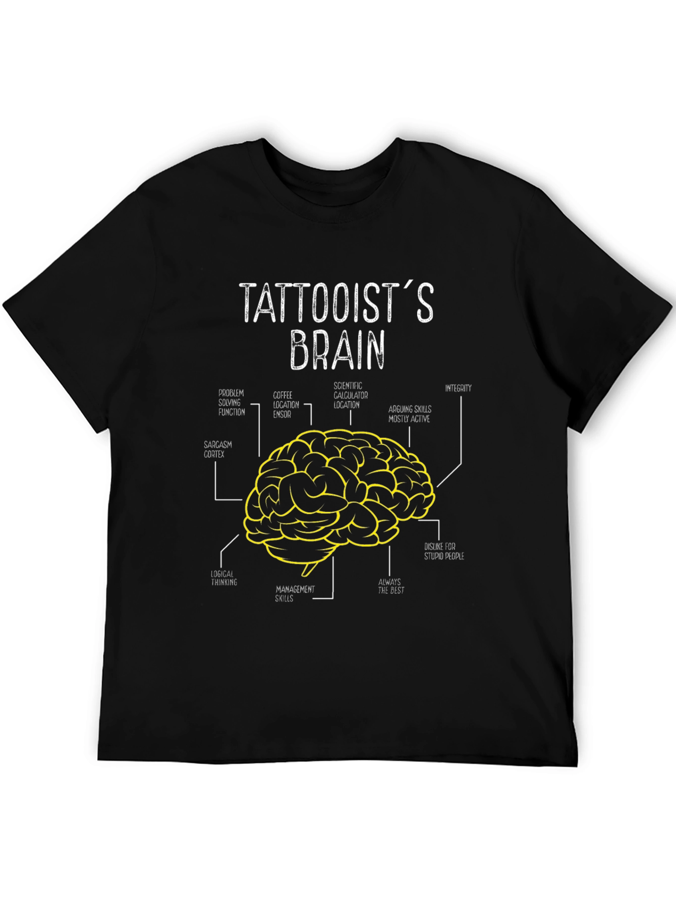 Tattooists Brain T-Shirt - Funny Tattoo Artist Gift