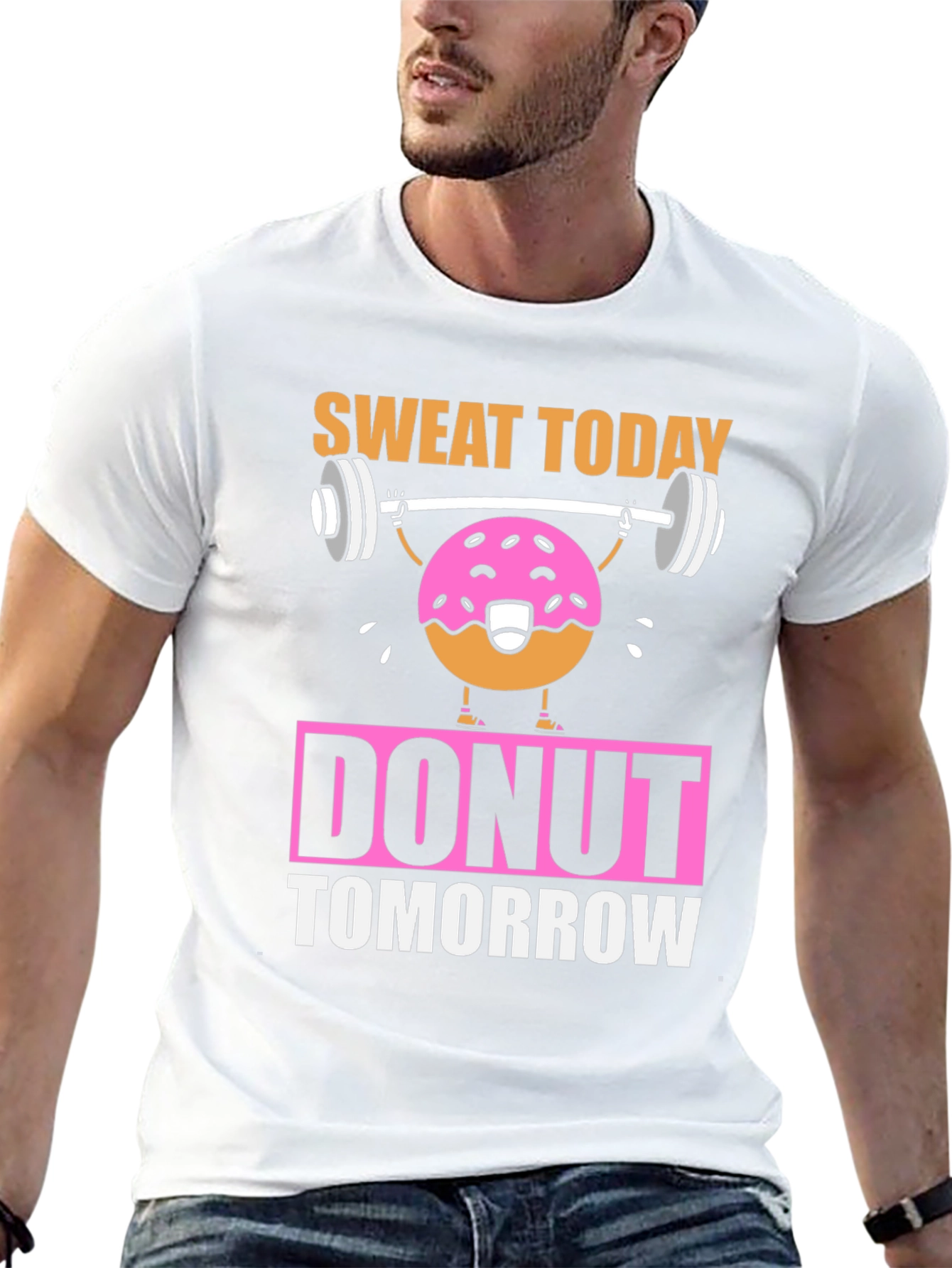 Sweat Today Donut Tomorrow Funny Workout T-Shirt