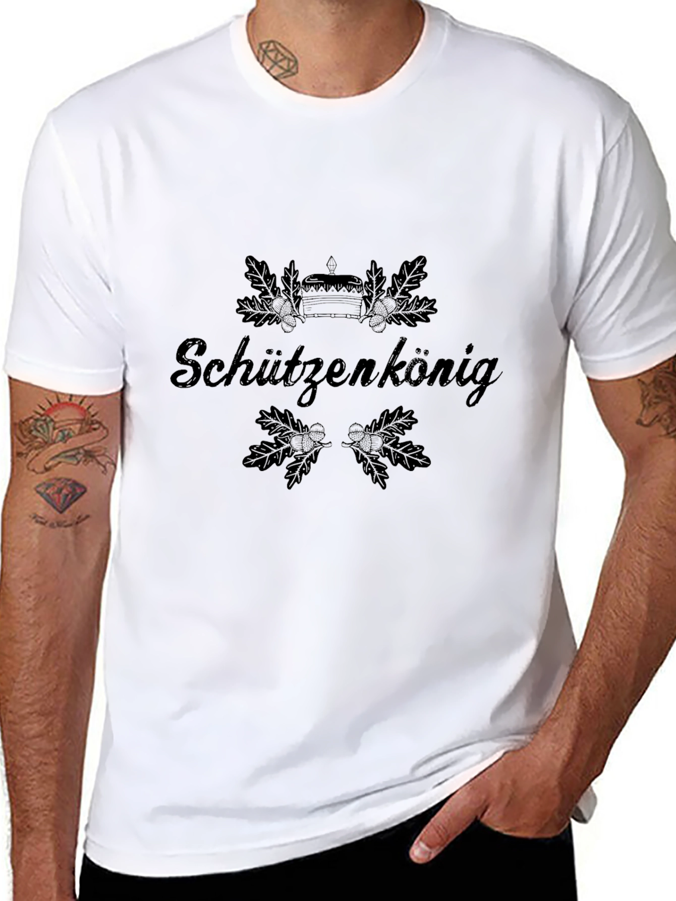 Schützenkönig Graphic Tee - Black Cotton T-Shirt