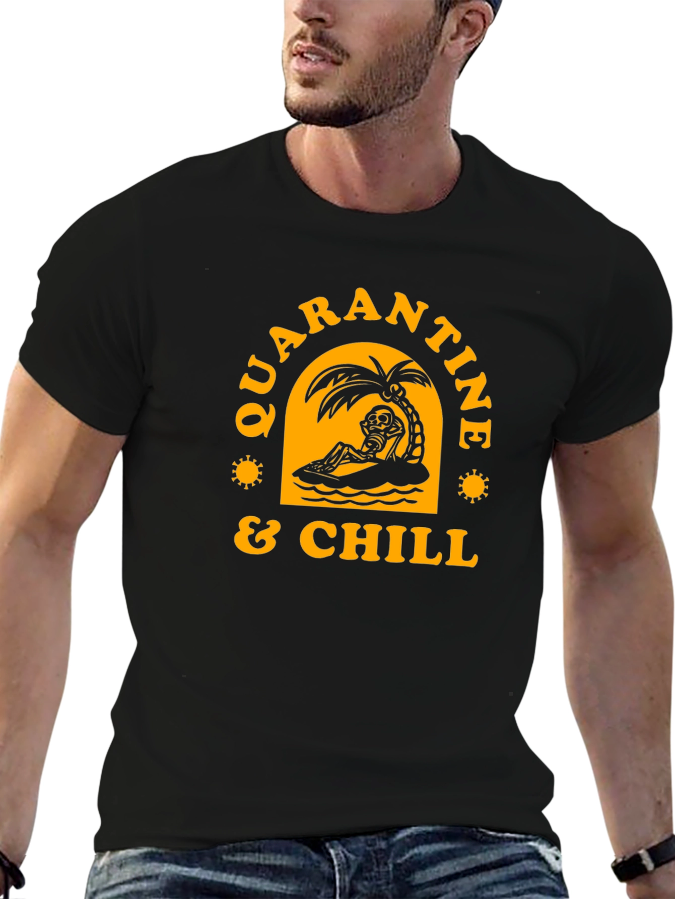 Quarantine & Chill Skeleton Graphic Tee