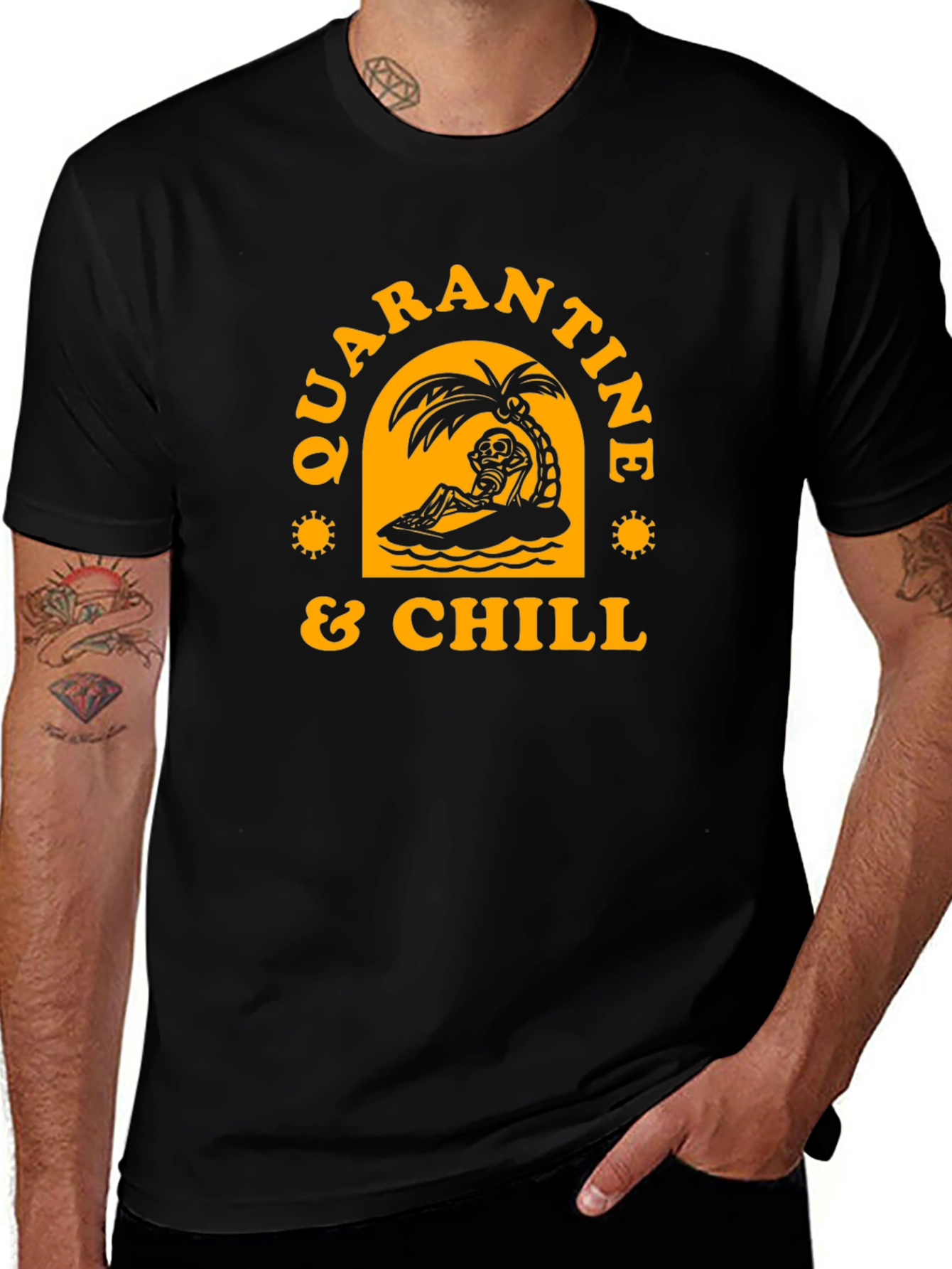 Quarantine & Chill Skeleton Graphic Tee