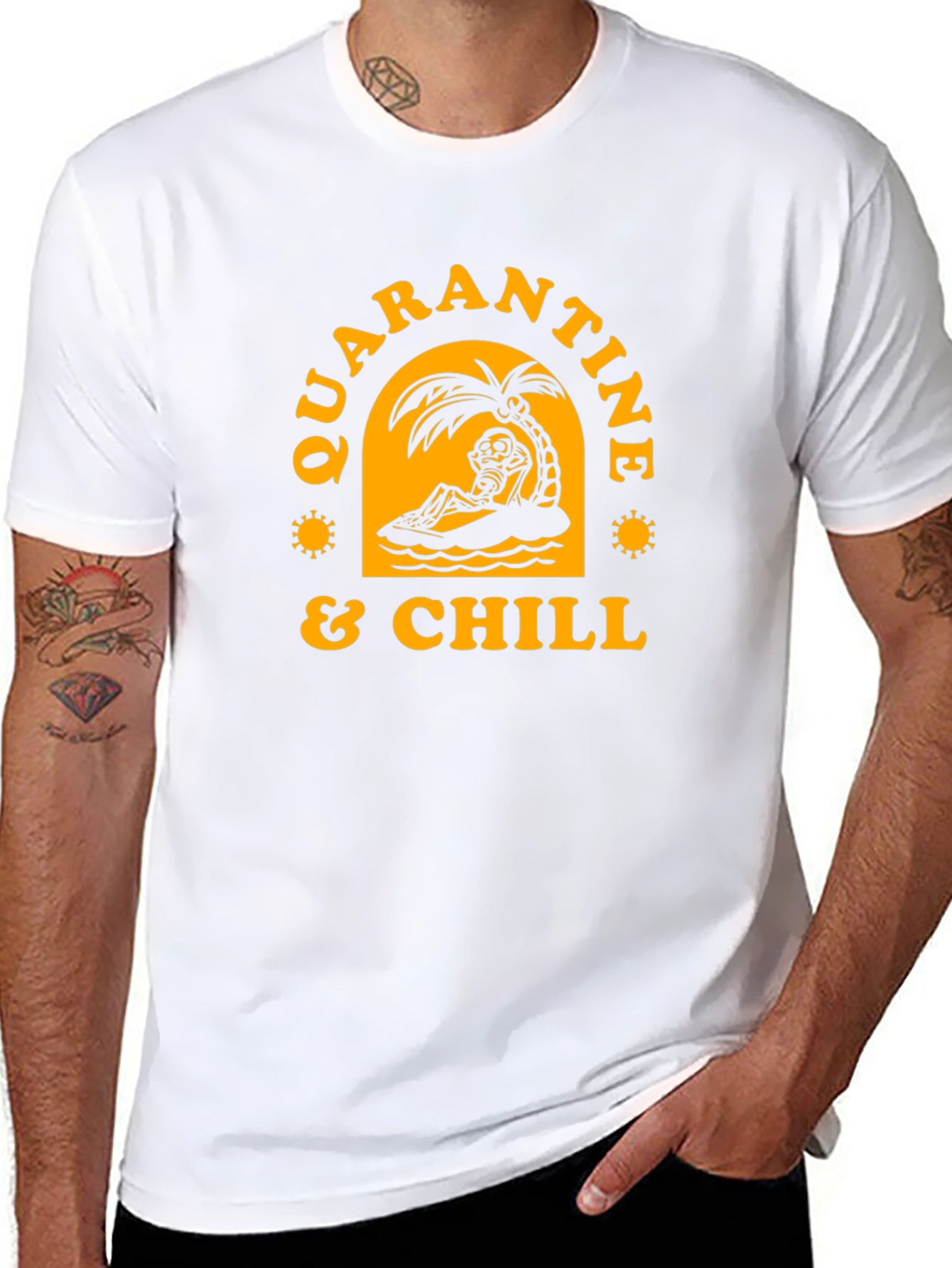 Quarantine & Chill Skeleton Graphic Tee
