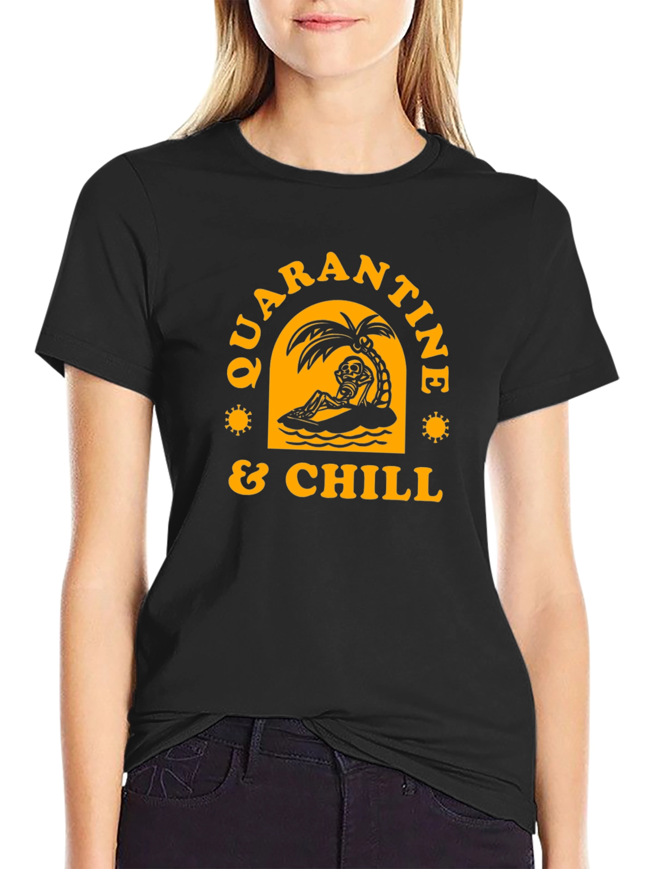 Quarantine & Chill Skeleton Graphic Tee