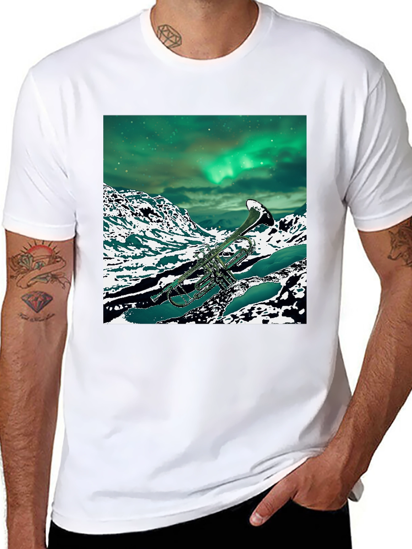 Trumpet Aurora Borealis T-Shirt