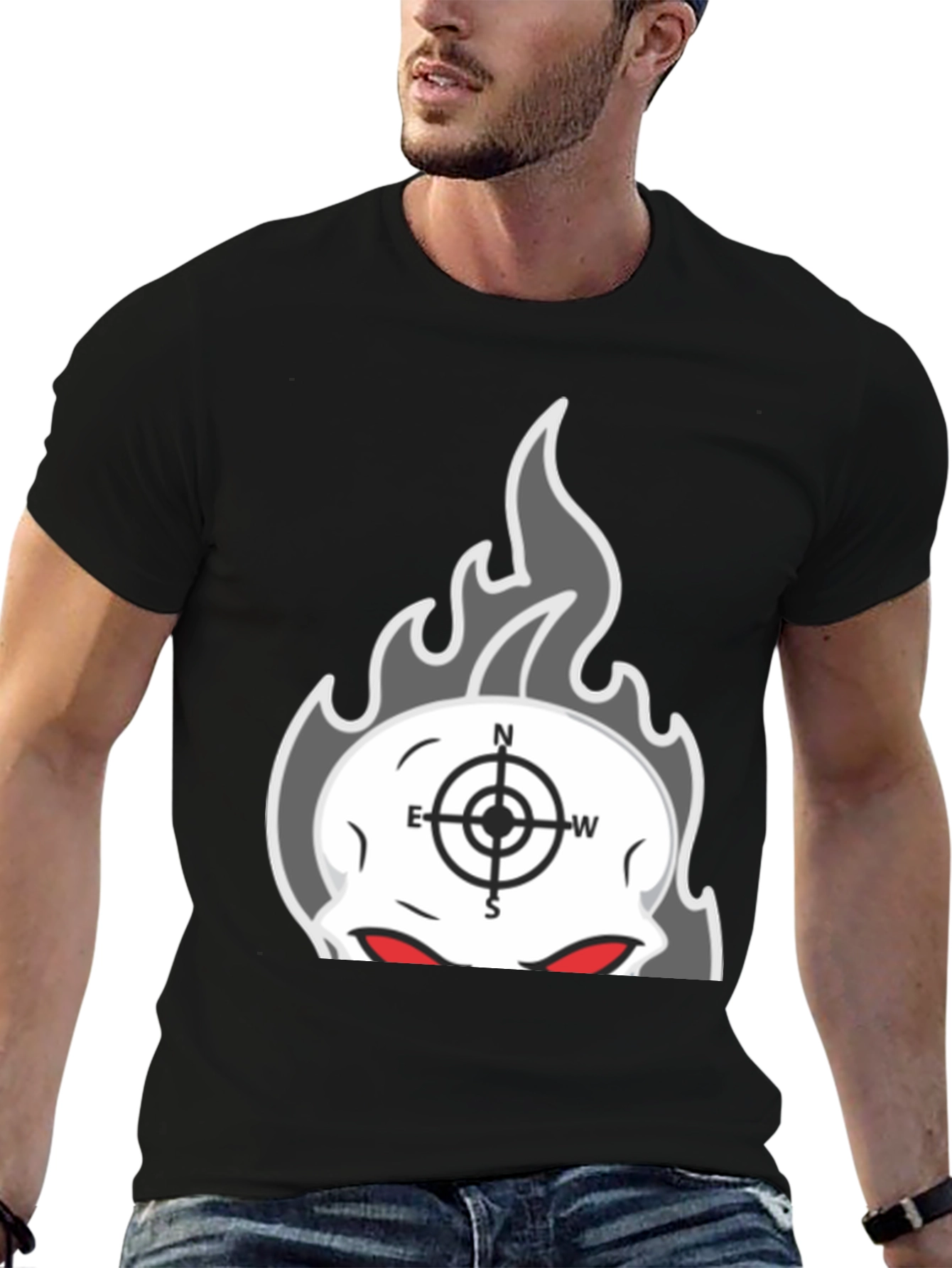 Skull Compass Graphic T-Shirt