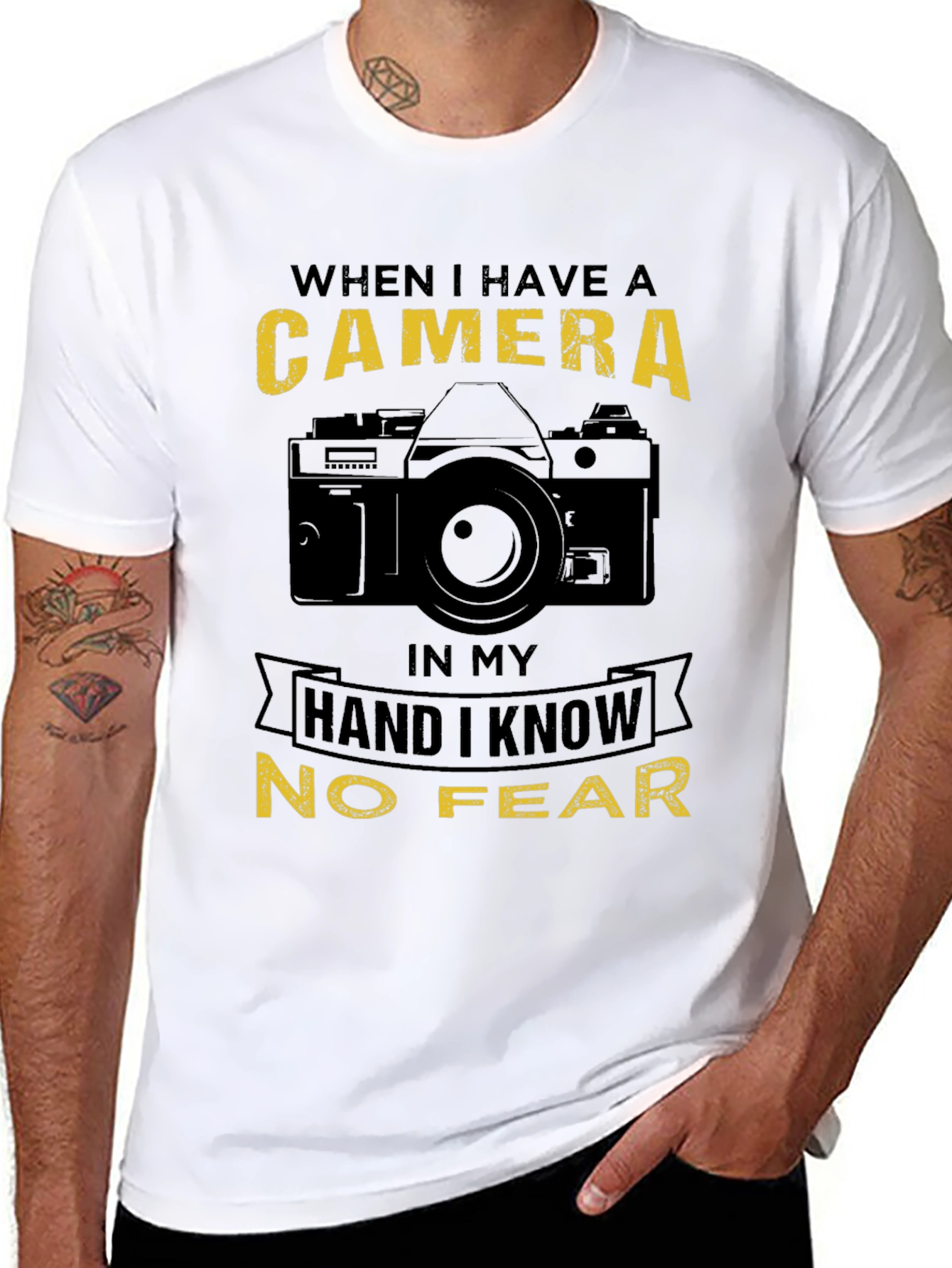 Camera Lover T-Shirt - No Fear Photographer Tee