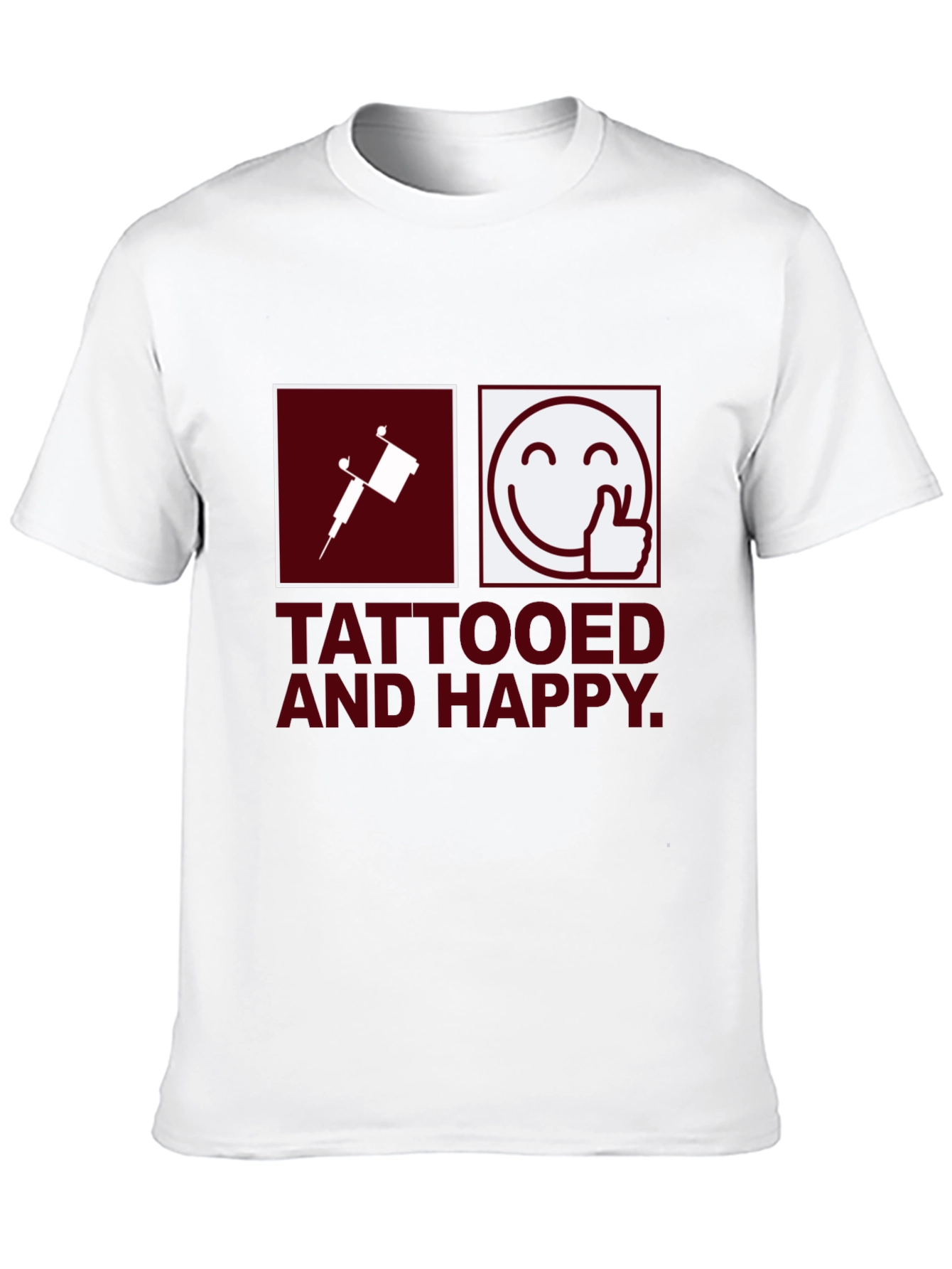 Tattooed & Happy Graphic T-Shirt - Black Casual Tee