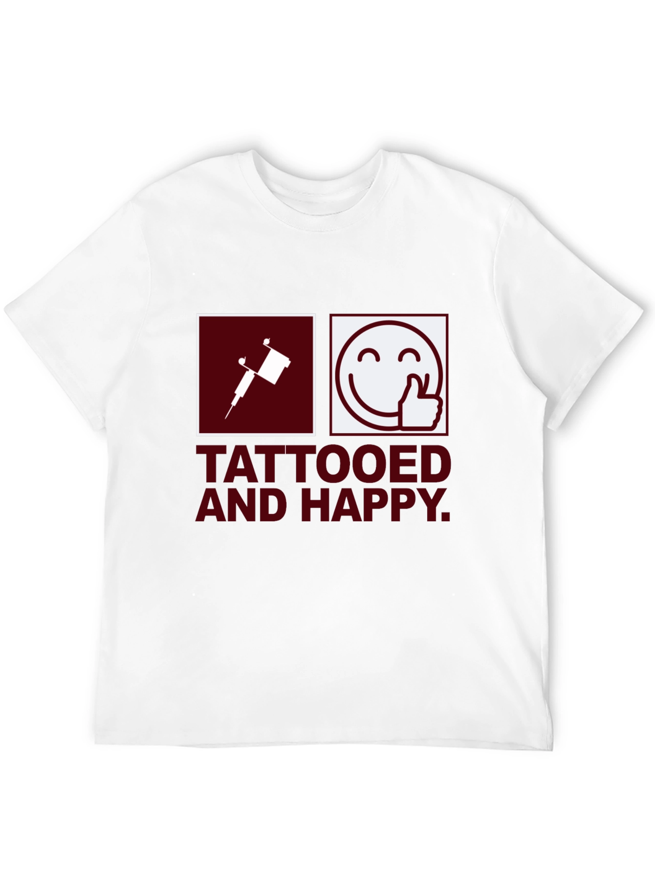 Tattooed & Happy Graphic T-Shirt - Black Casual Tee