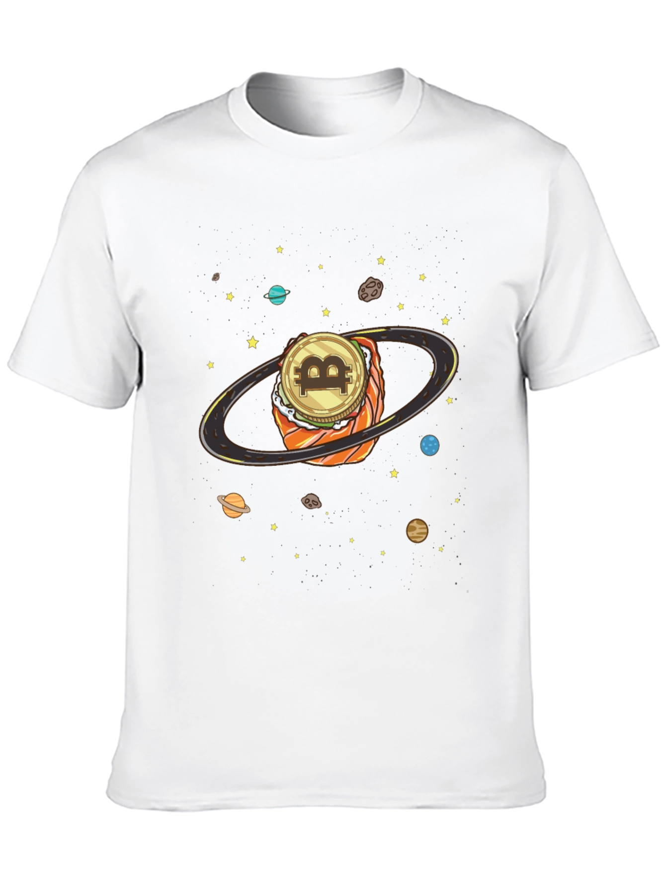 Bitcoin Sushi Planet Graphic T-Shirt
