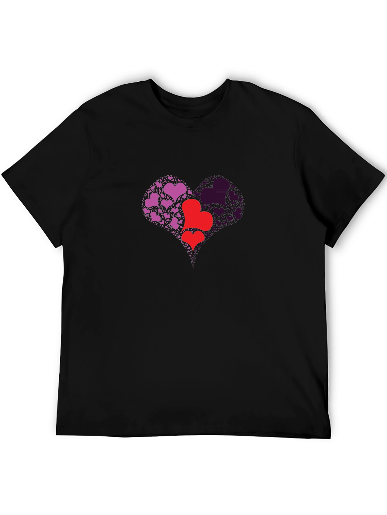 Heart Design Black T-Shirt