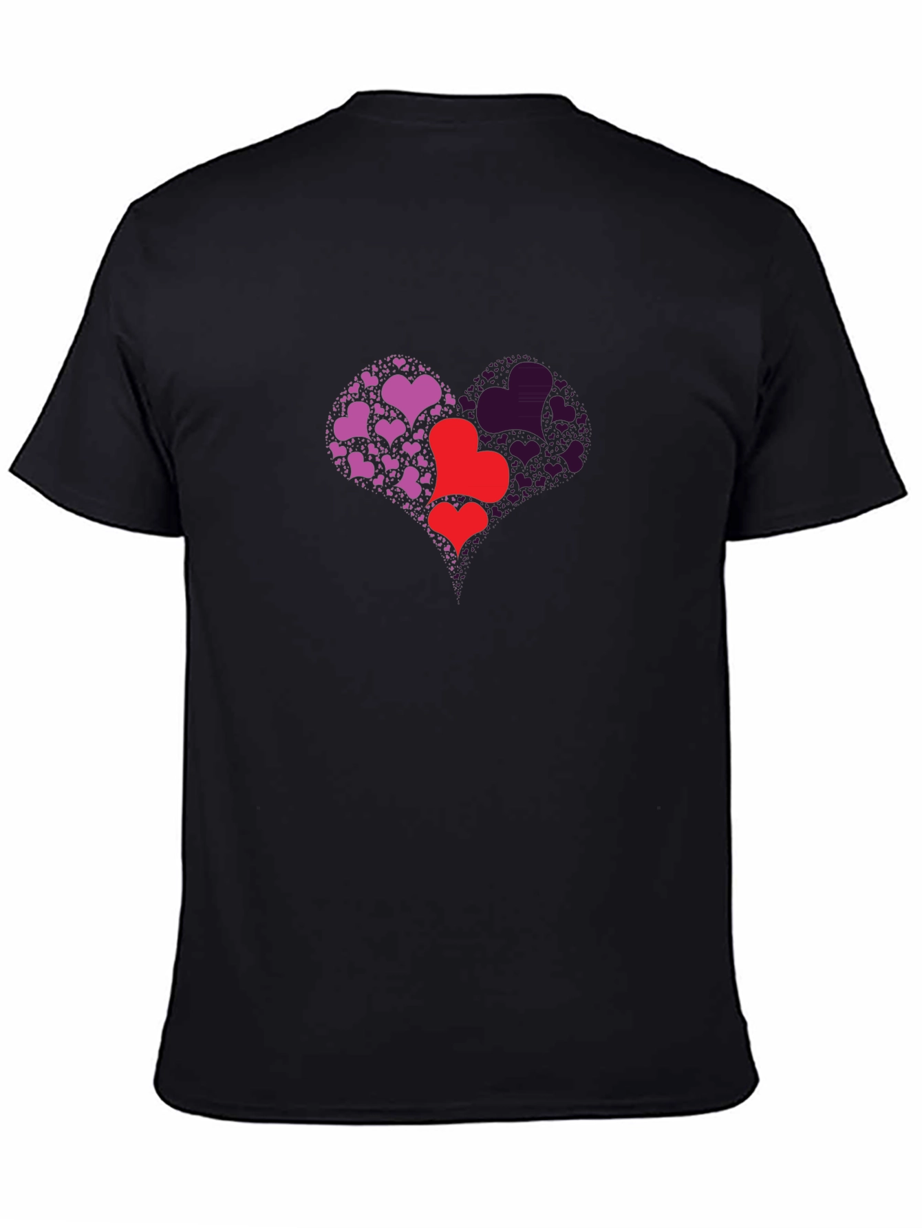 Heart Design Black T-Shirt