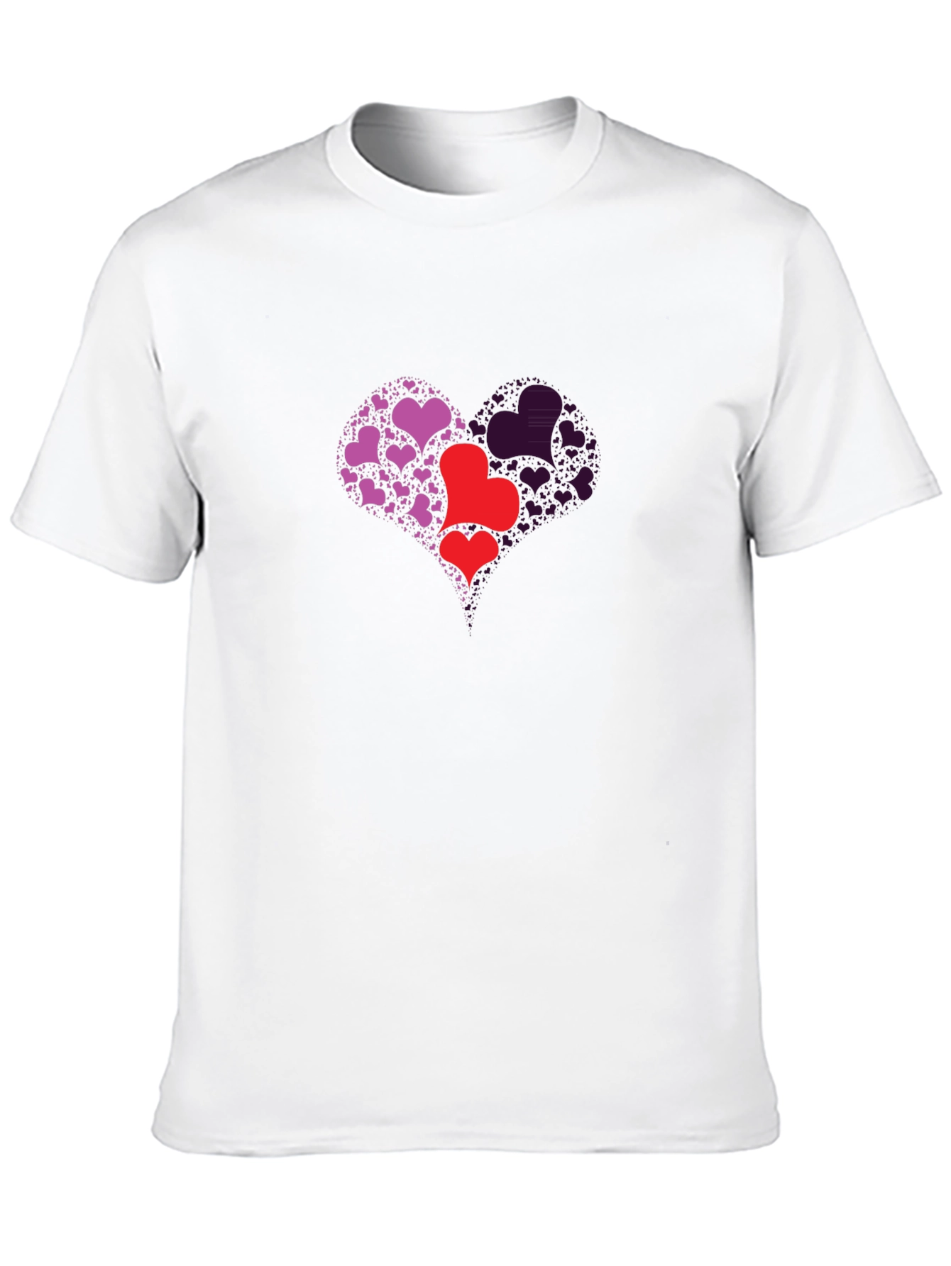 Heart Design Black T-Shirt